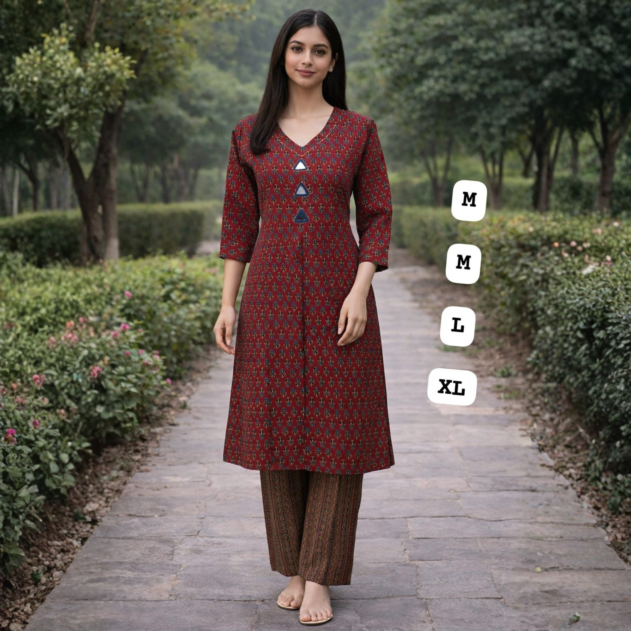 Elegant Printed Kurti with Pant Set