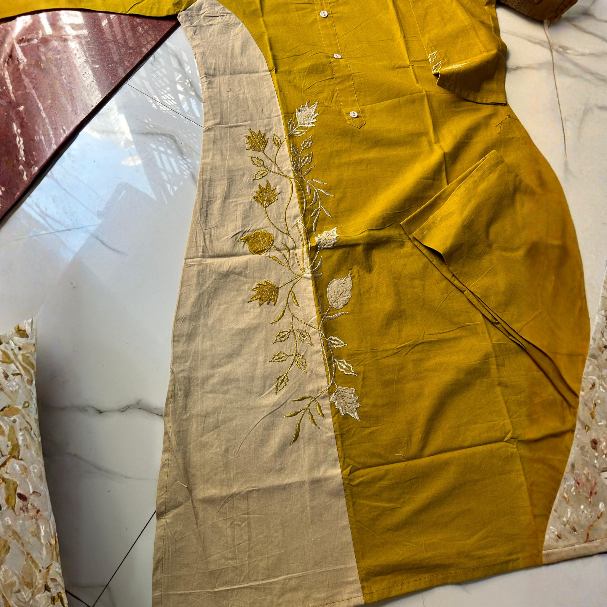 Premium Dhabu Cotton Embroidered Cord Set