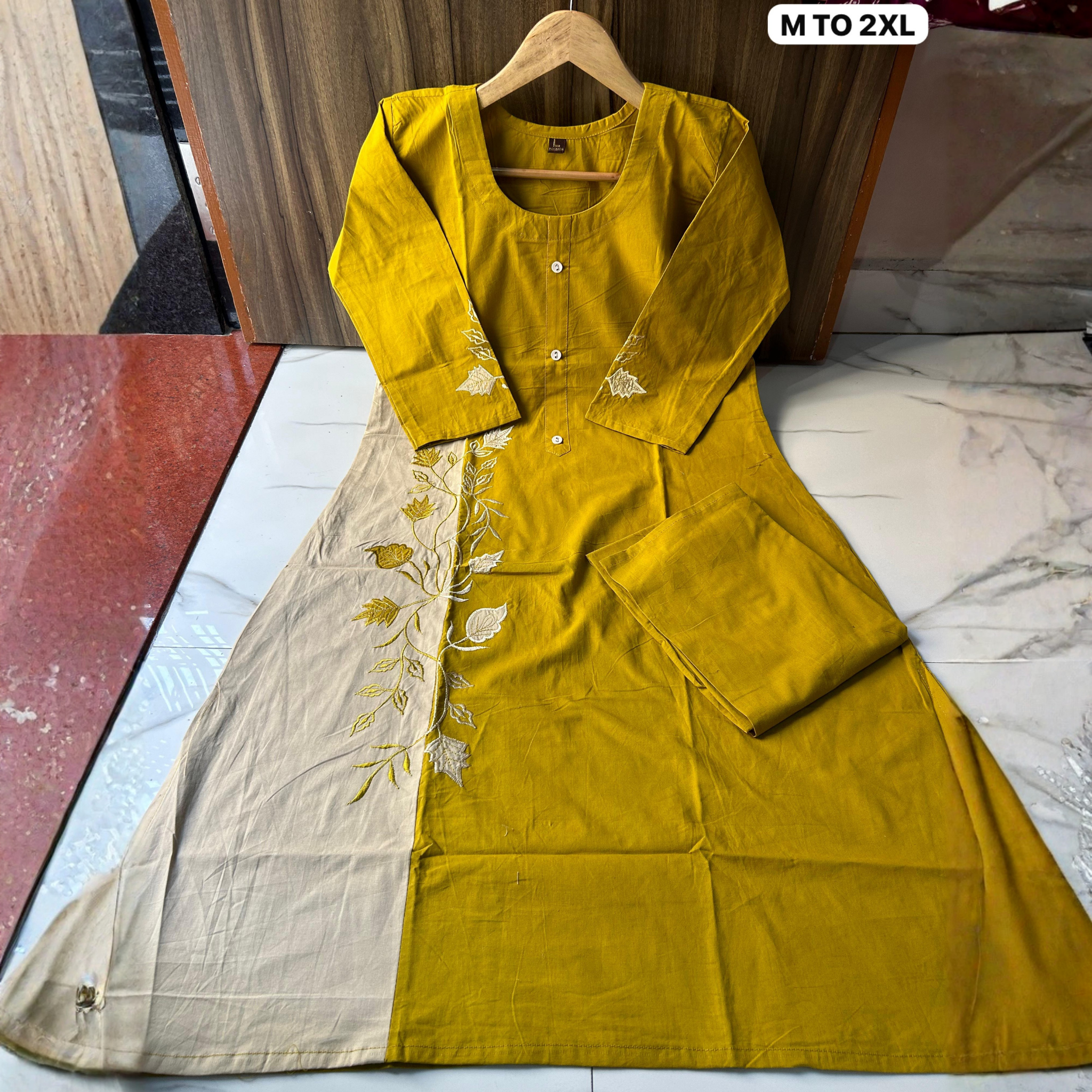Premium Dhabu Cotton Embroidered Cord Set