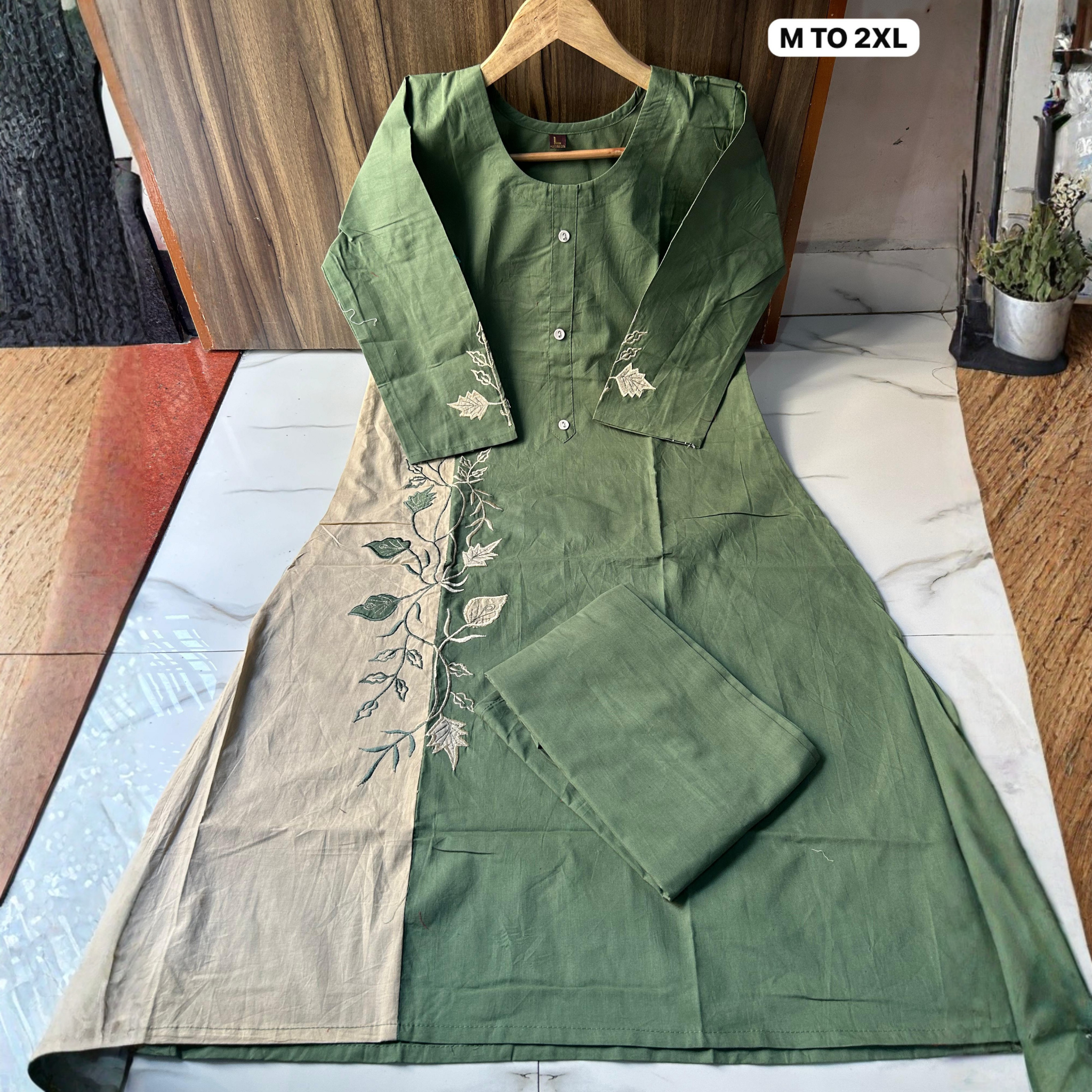 Premium Dhabu Cotton Embroidered Cord Set