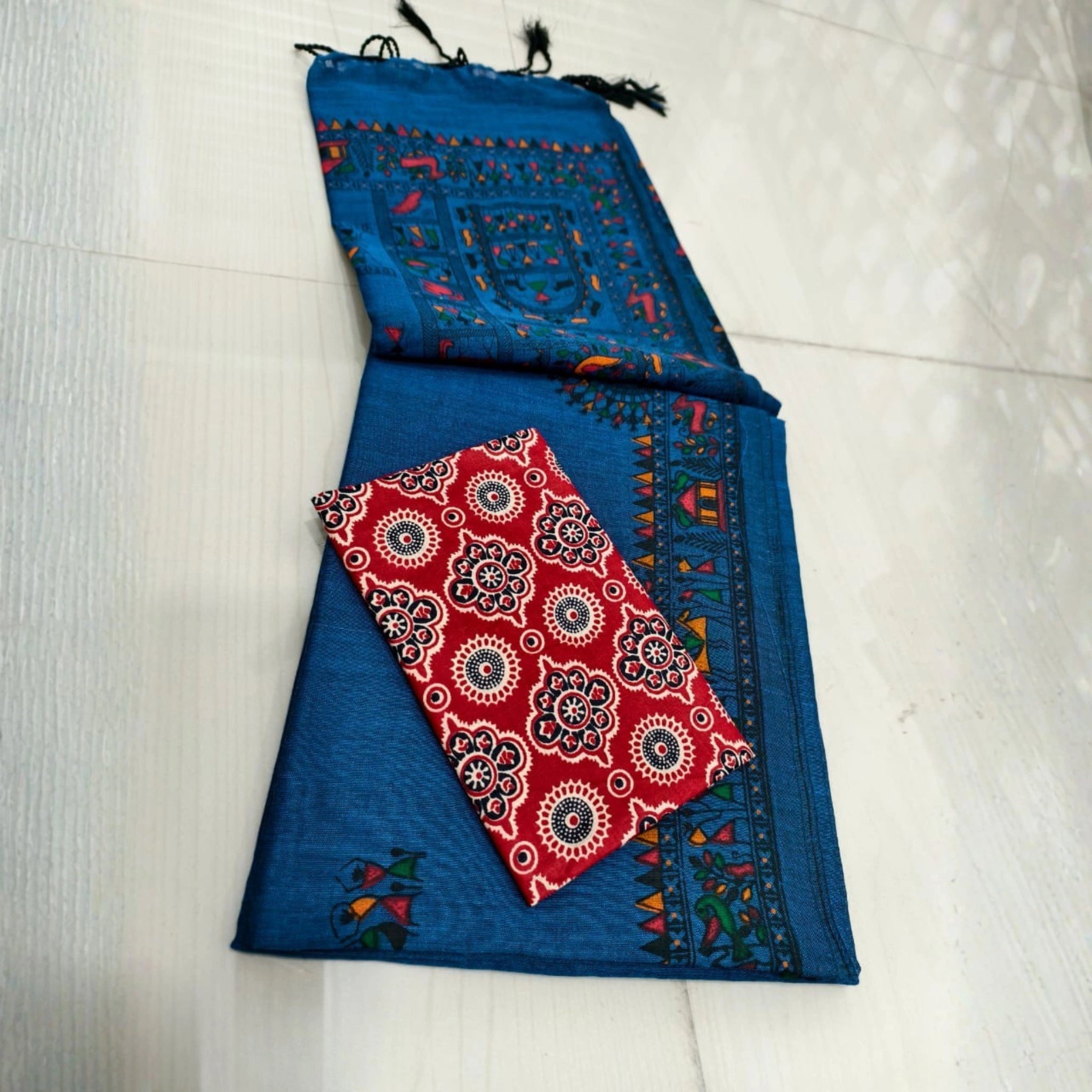 Madhubani Grace Khadi Cotton Saree