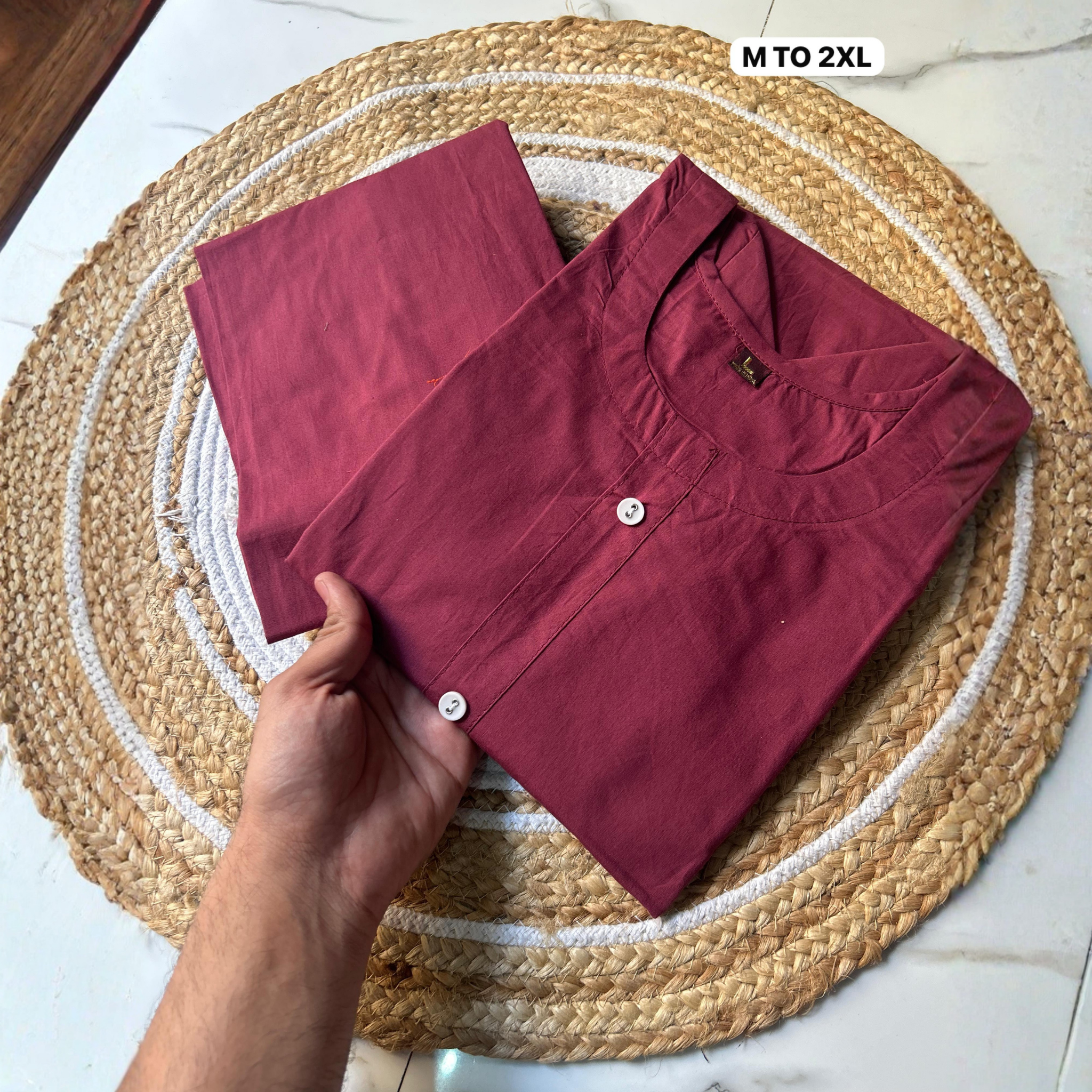 Premium Dhabu Cotton Embroidered Cord Set