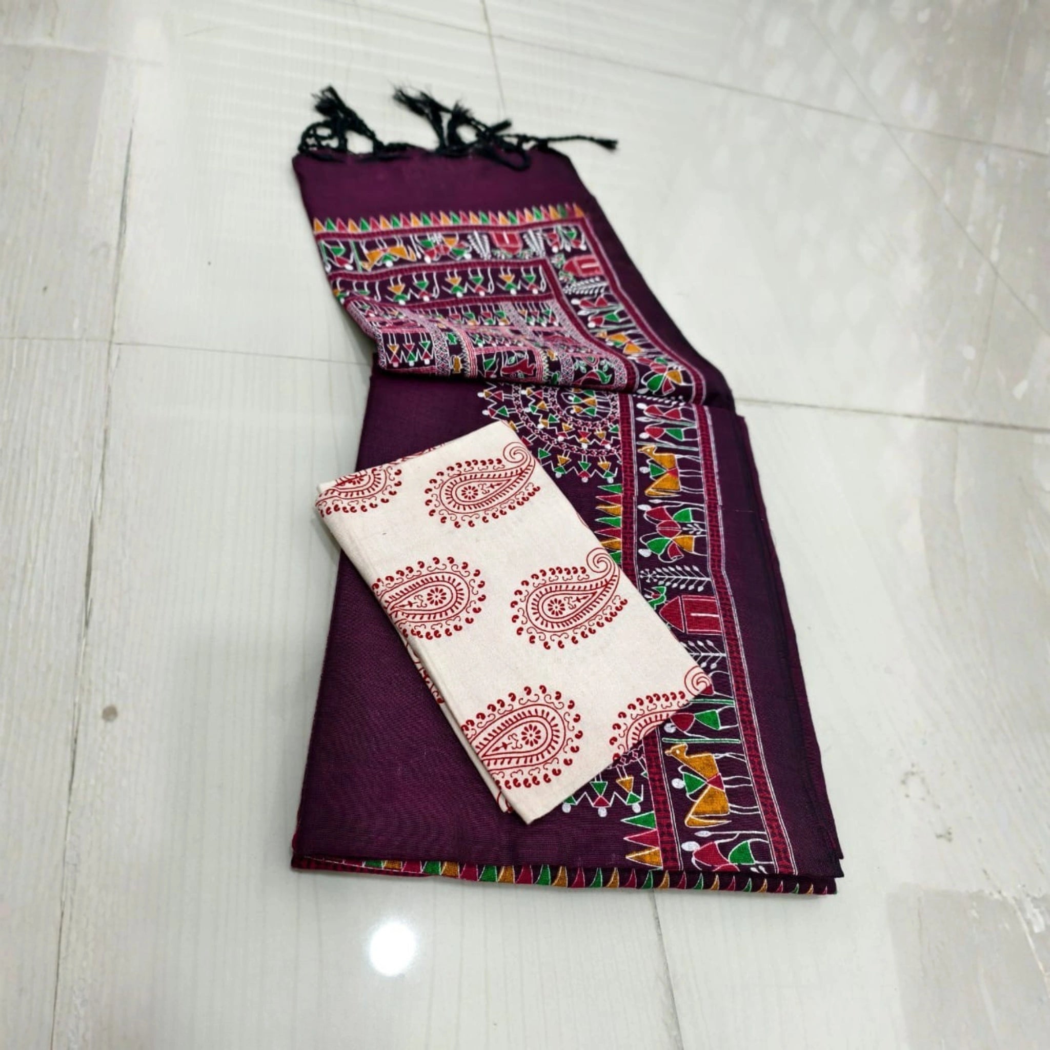 Madhubani Grace Khadi Cotton Saree