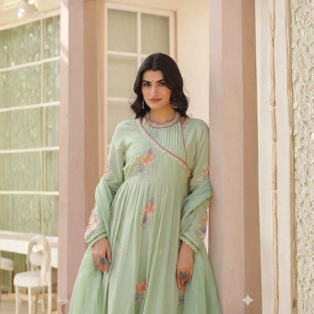 Premium Mul Cotton Embroidered Suit Set with Kota Doria Dupatta