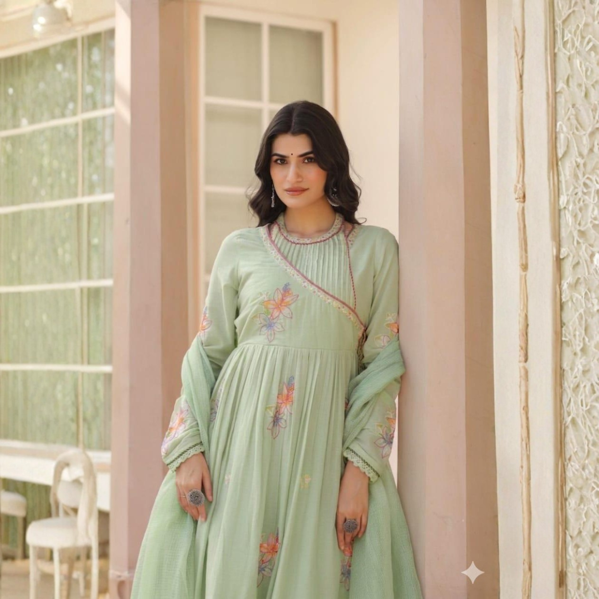 Premium Mul Cotton Embroidered Suit Set with Kota Doria Dupatta