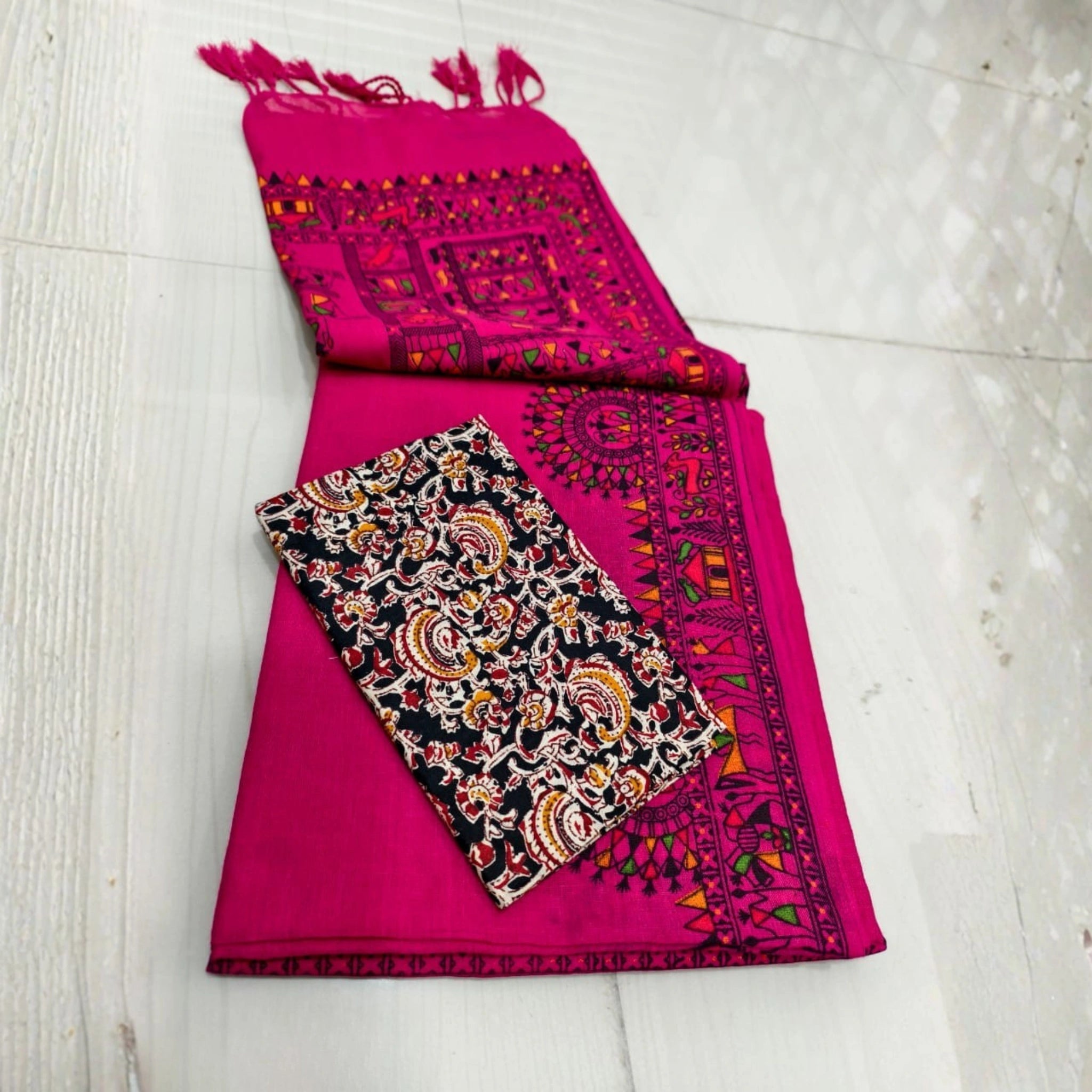 Madhubani Grace Khadi Cotton Saree
