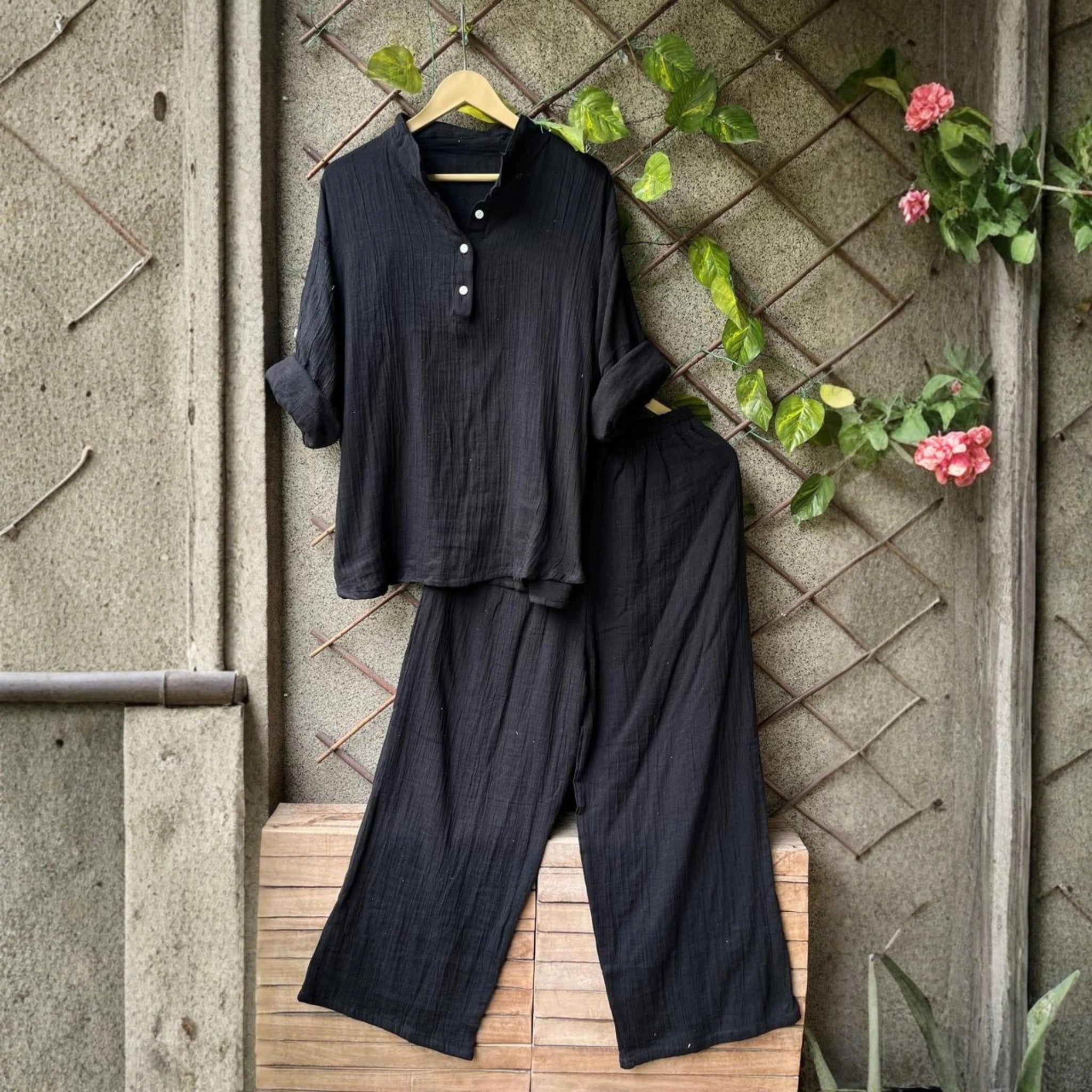 Hot Selling Chinese Collar Co-Ord Set