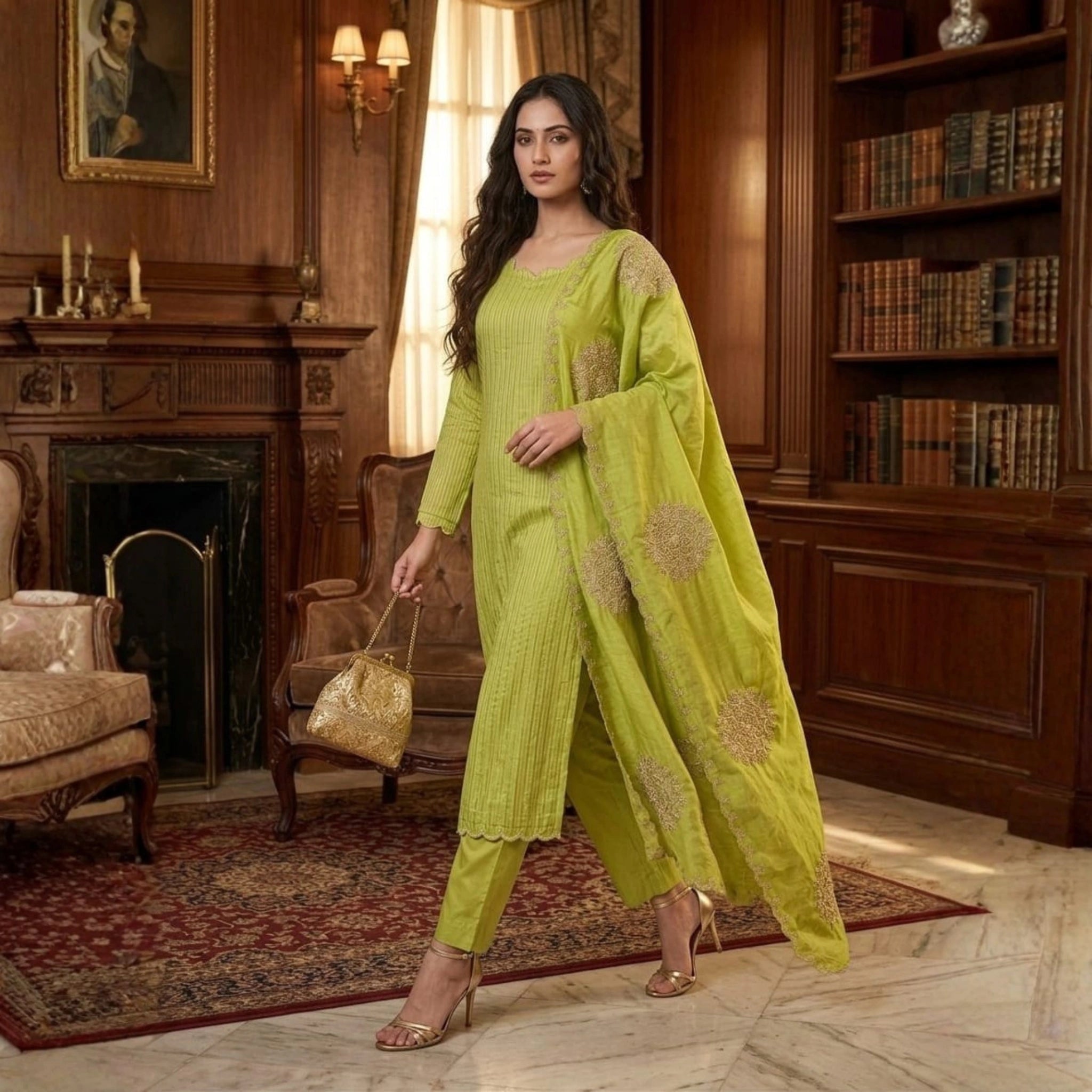 Premium Silk Embroidered Suit Set with Designer Dupatta