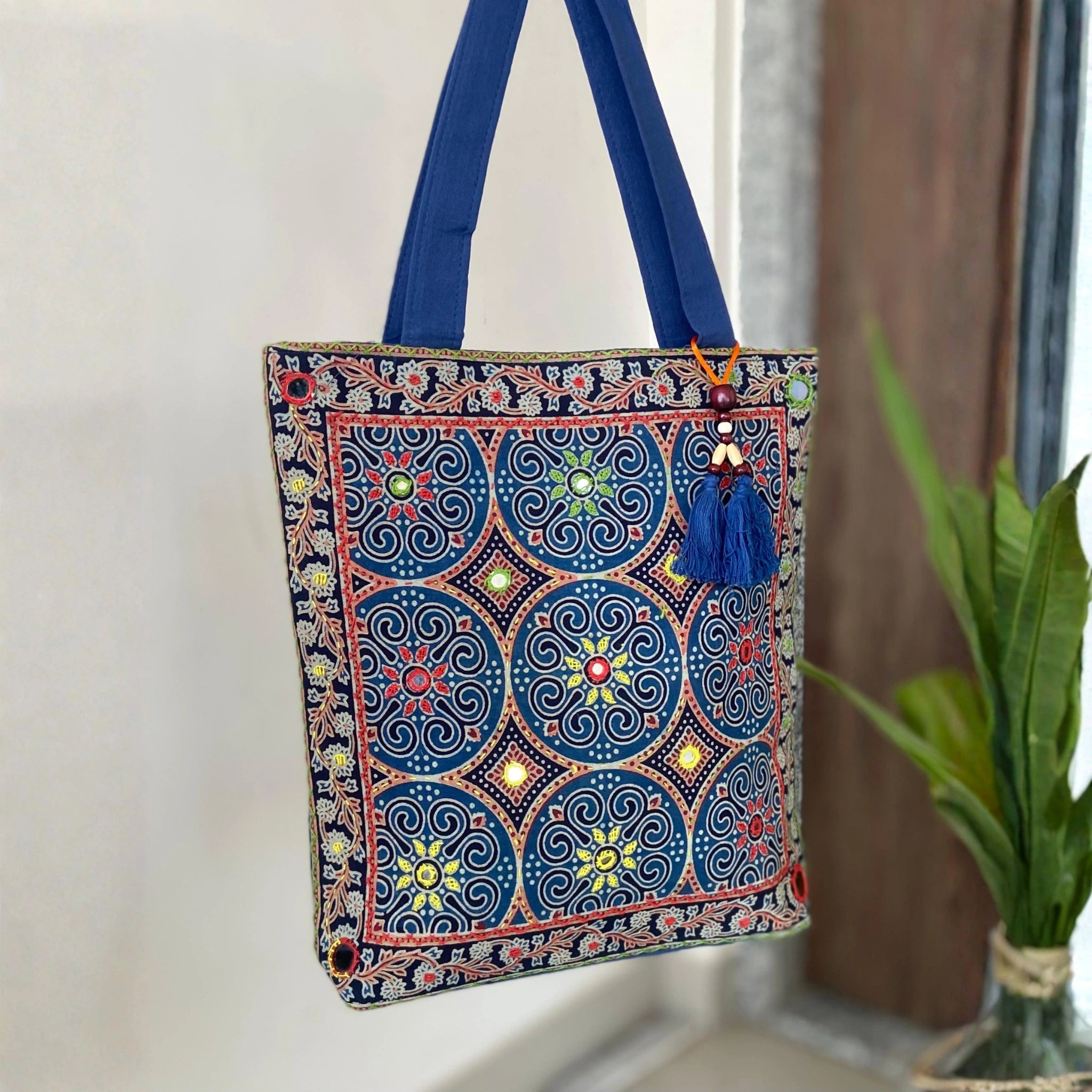 Heritage Ajrakh Embroidered Handbag