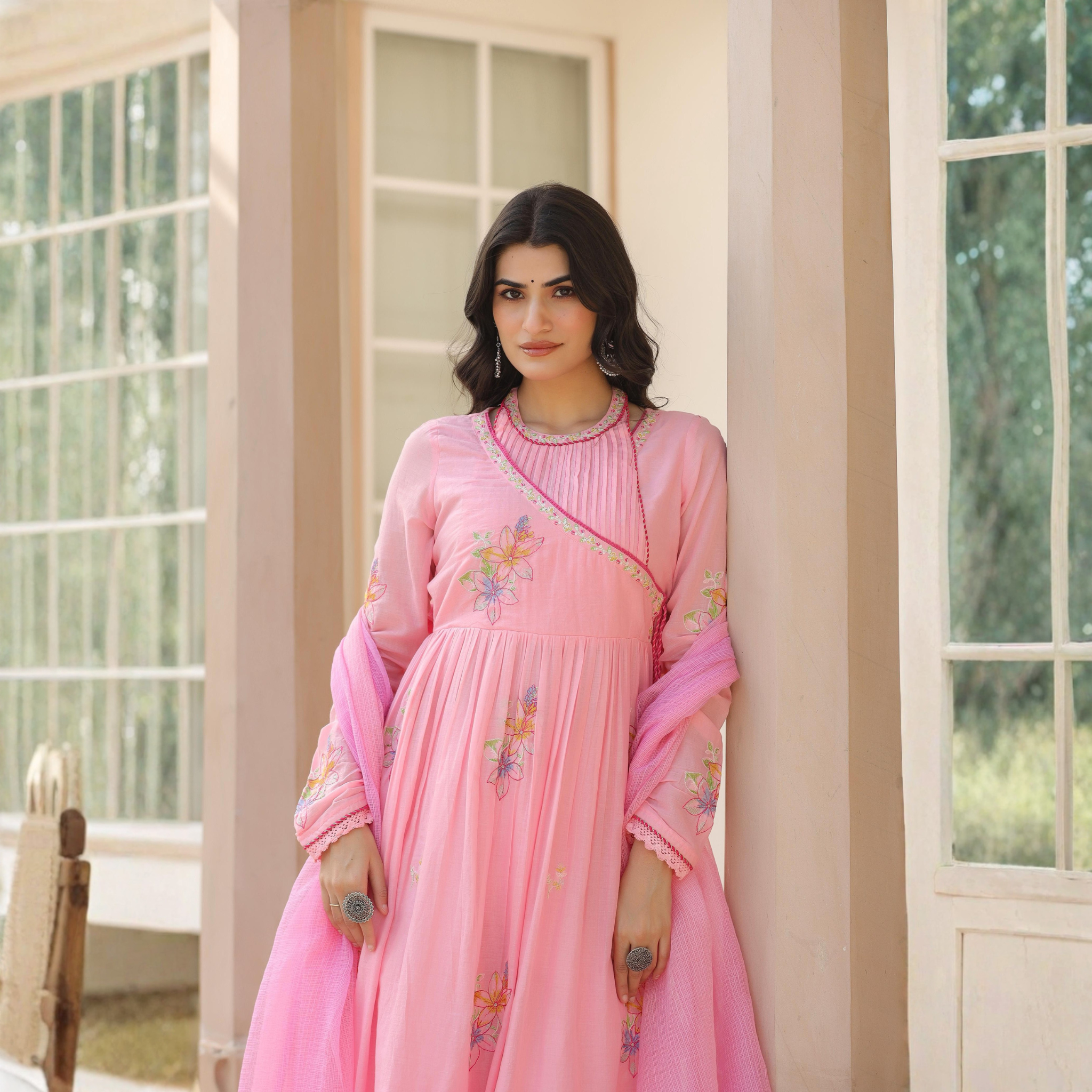 Premium Mul Cotton Embroidered Suit Set with Kota Doria Dupatta