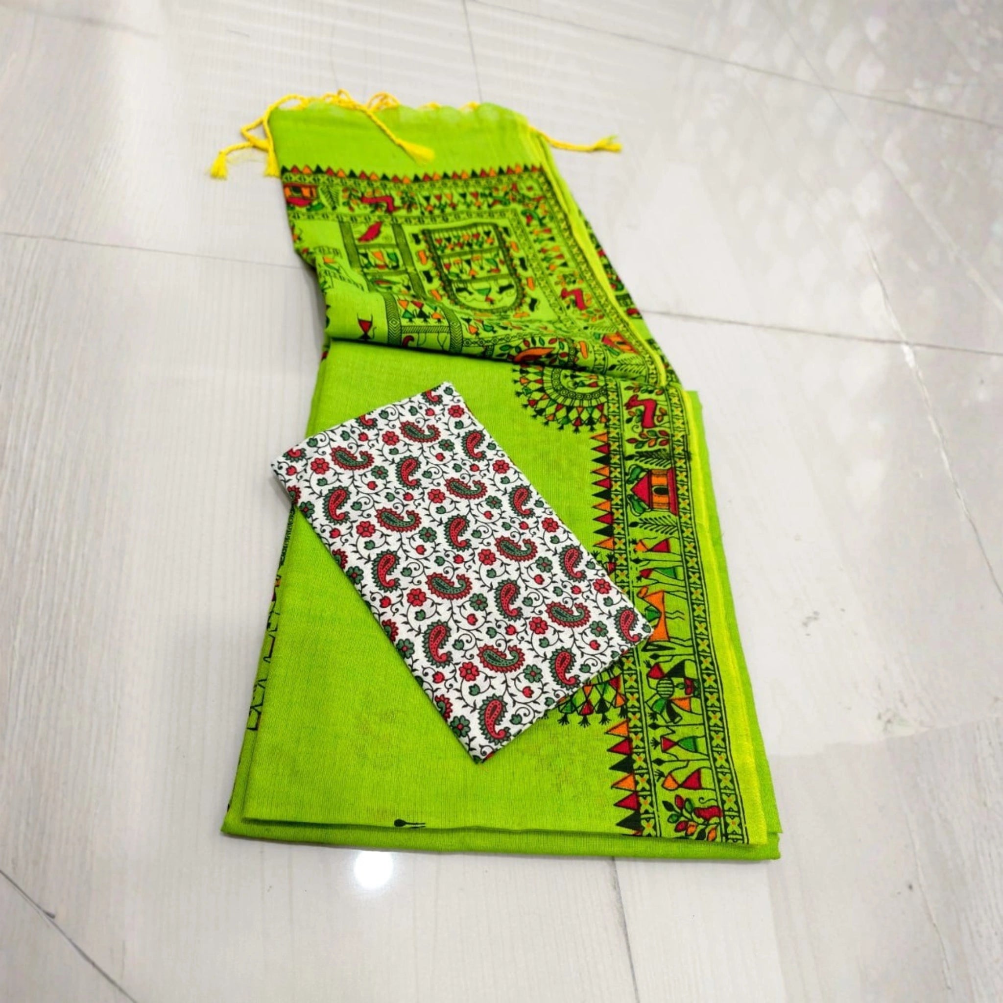 Madhubani Grace Khadi Cotton Saree