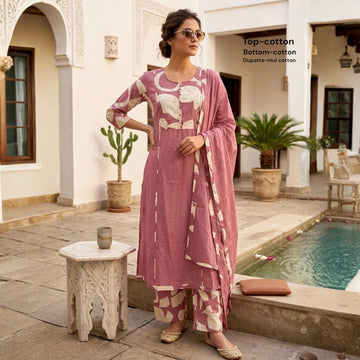 Baby Pink Cotton Kurta Set