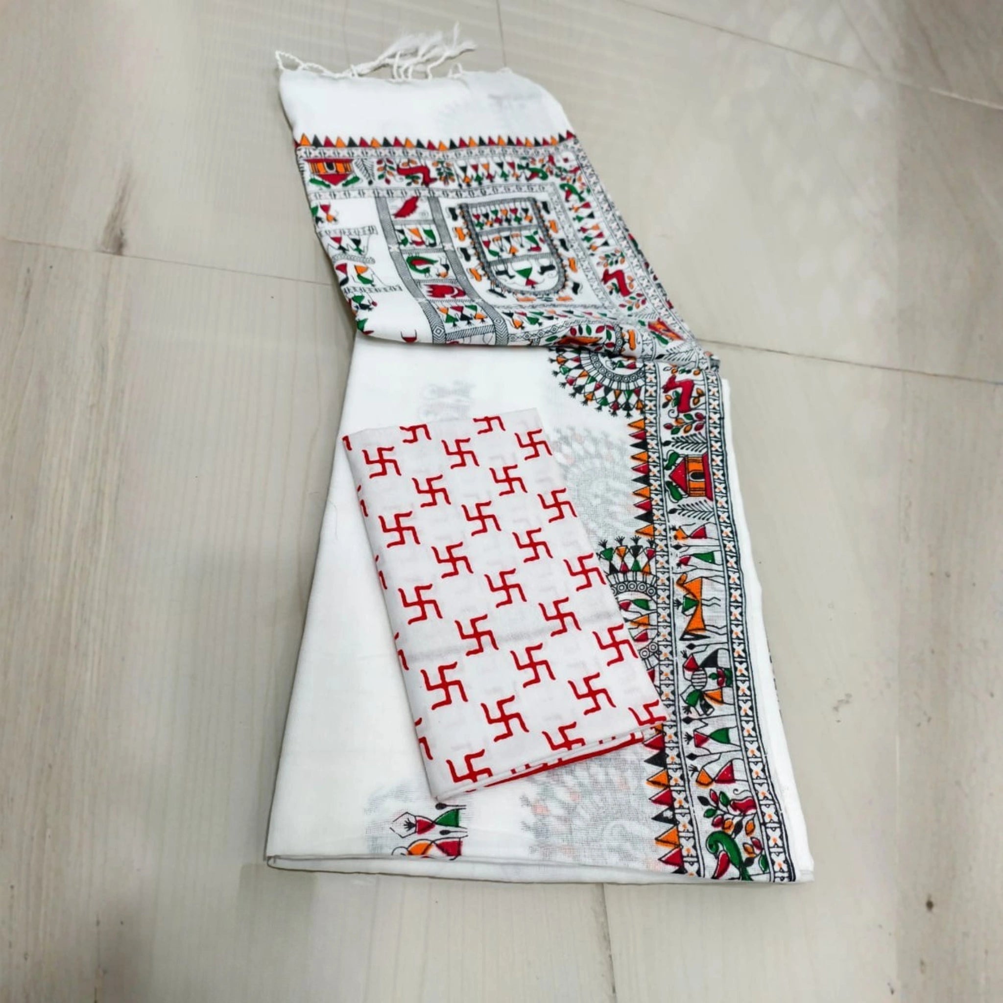 Madhubani Grace Khadi Cotton Saree