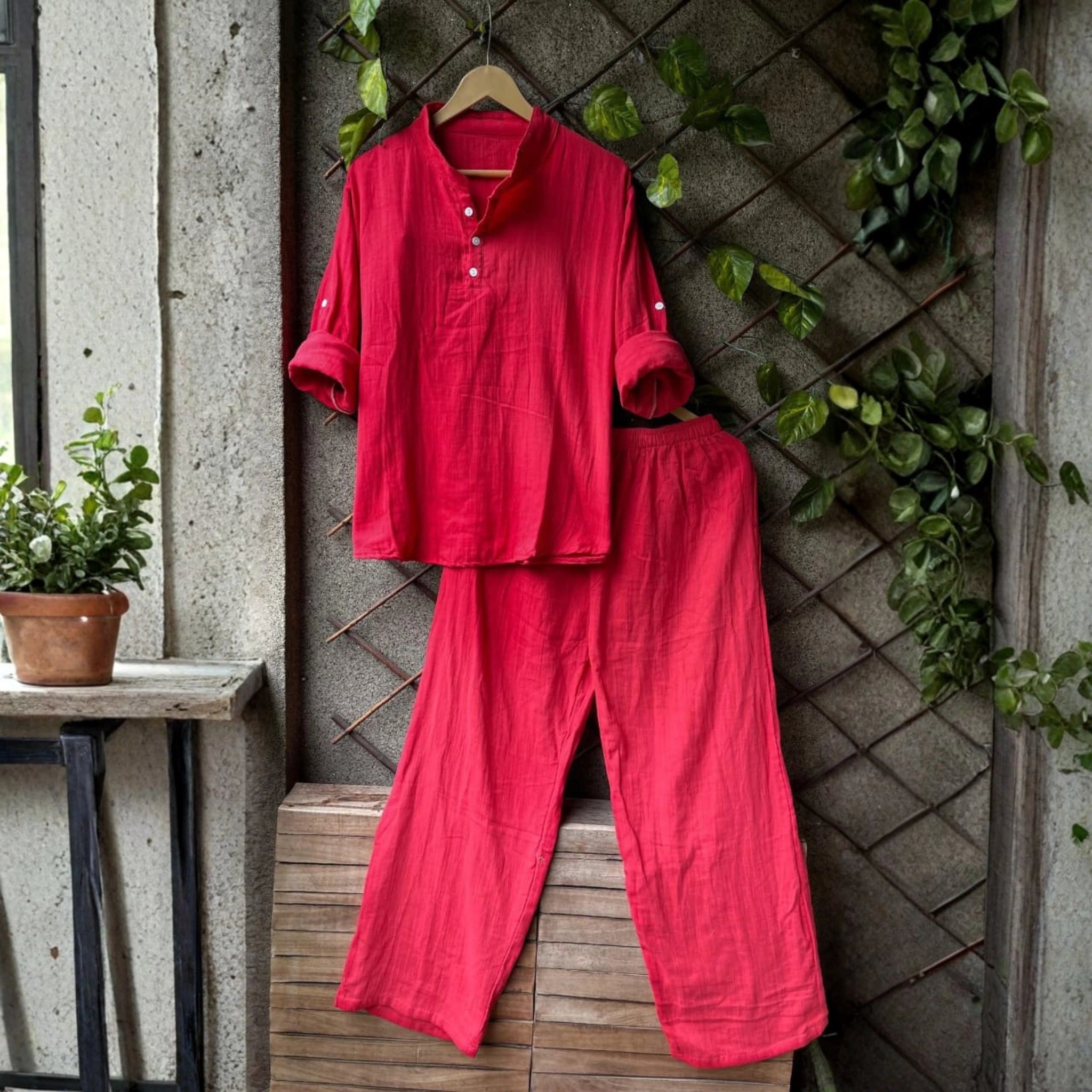 Hot Selling Chinese Collar Co-Ord Set