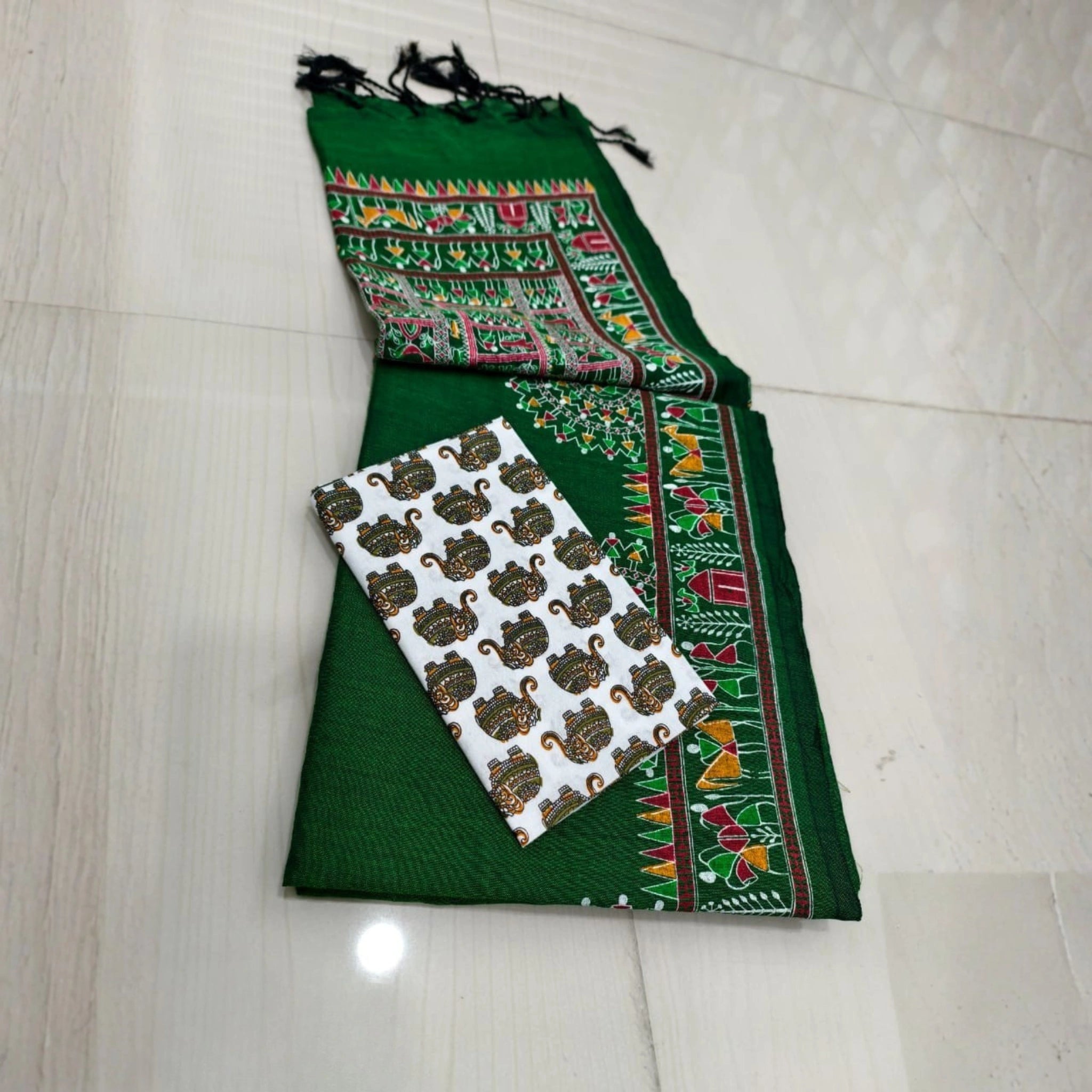 Madhubani Grace Khadi Cotton Saree