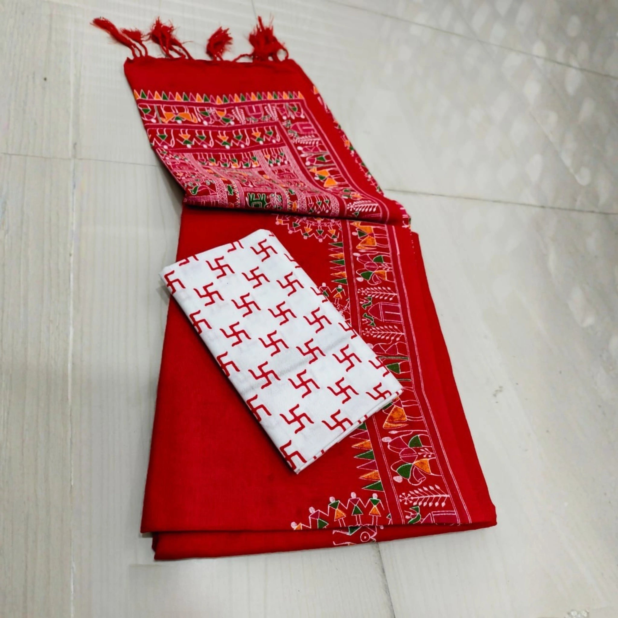 Madhubani Grace Khadi Cotton Saree