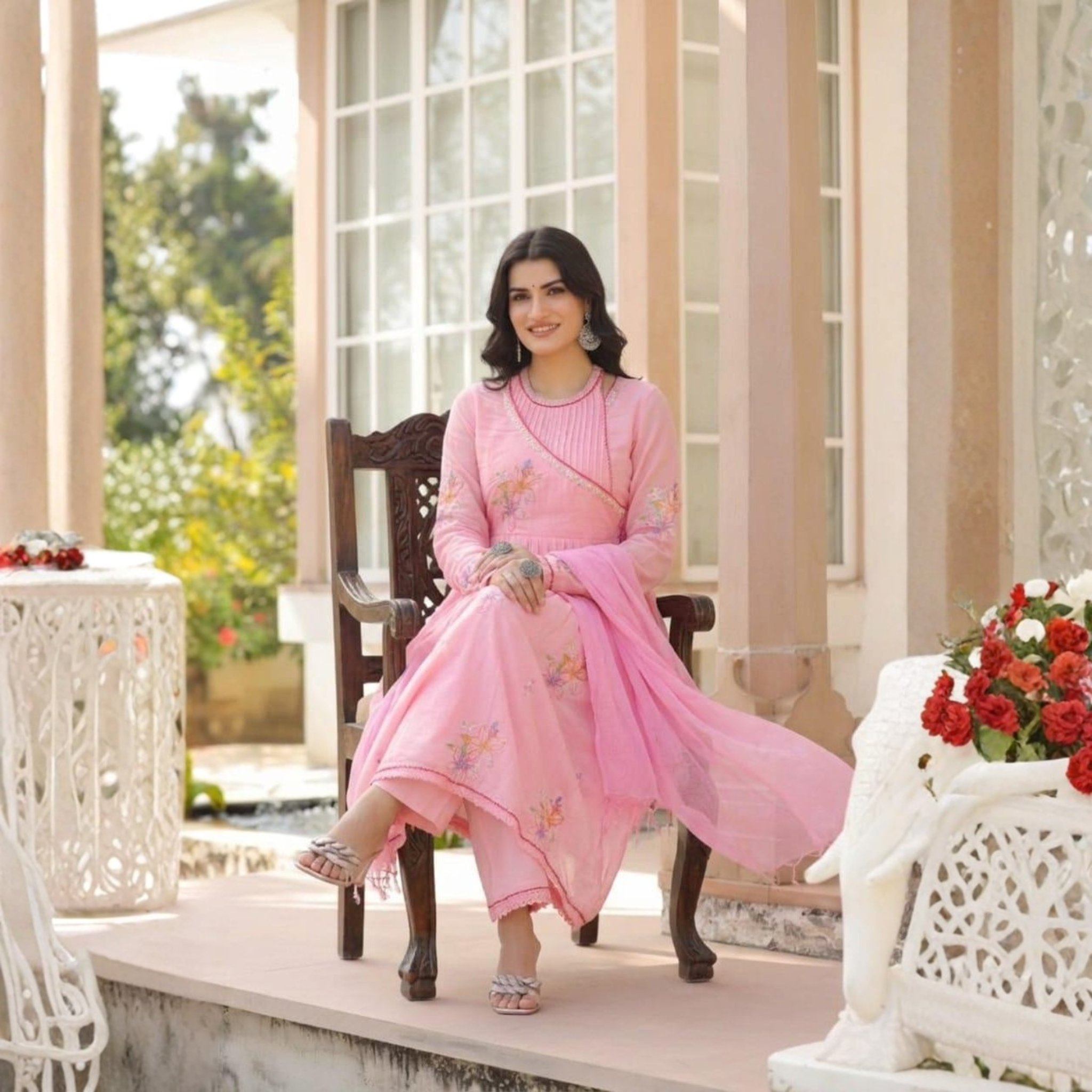 Premium Mul Cotton Embroidered Suit Set with Kota Doria Dupatta