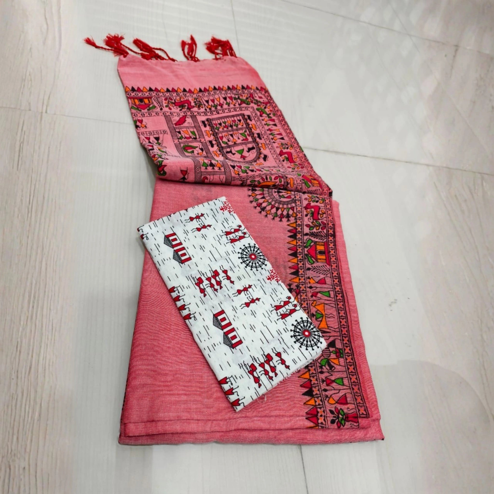 Madhubani Grace Khadi Cotton Saree