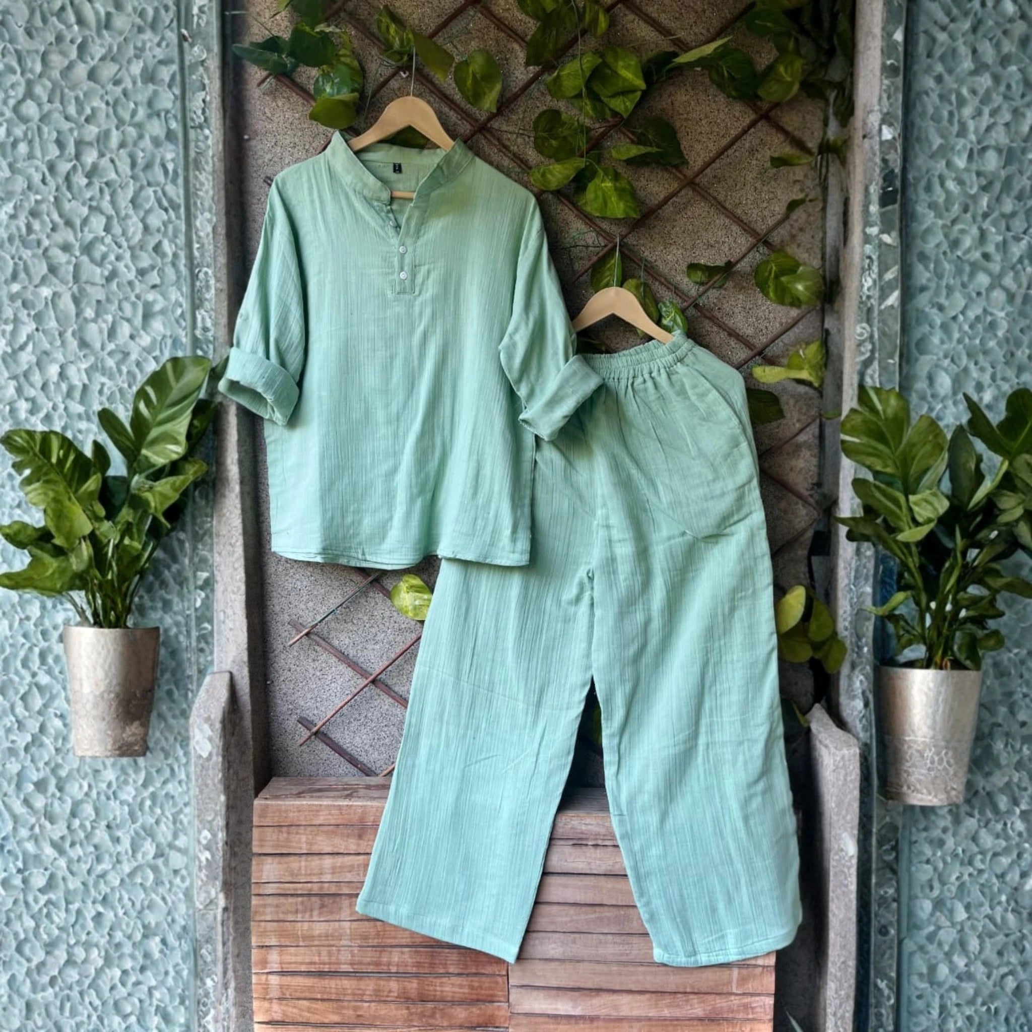 Hot Selling Chinese Collar Co-Ord Set