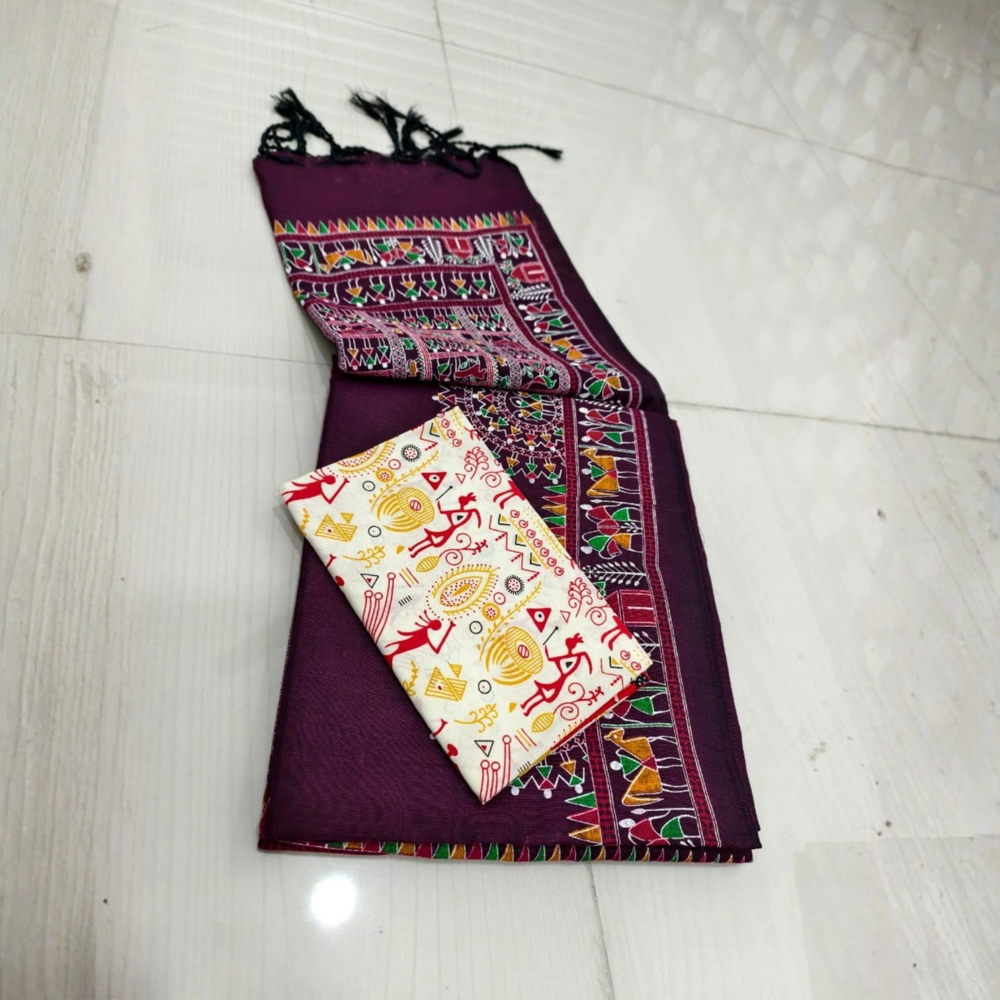 Madhubani Grace Khadi Cotton Saree