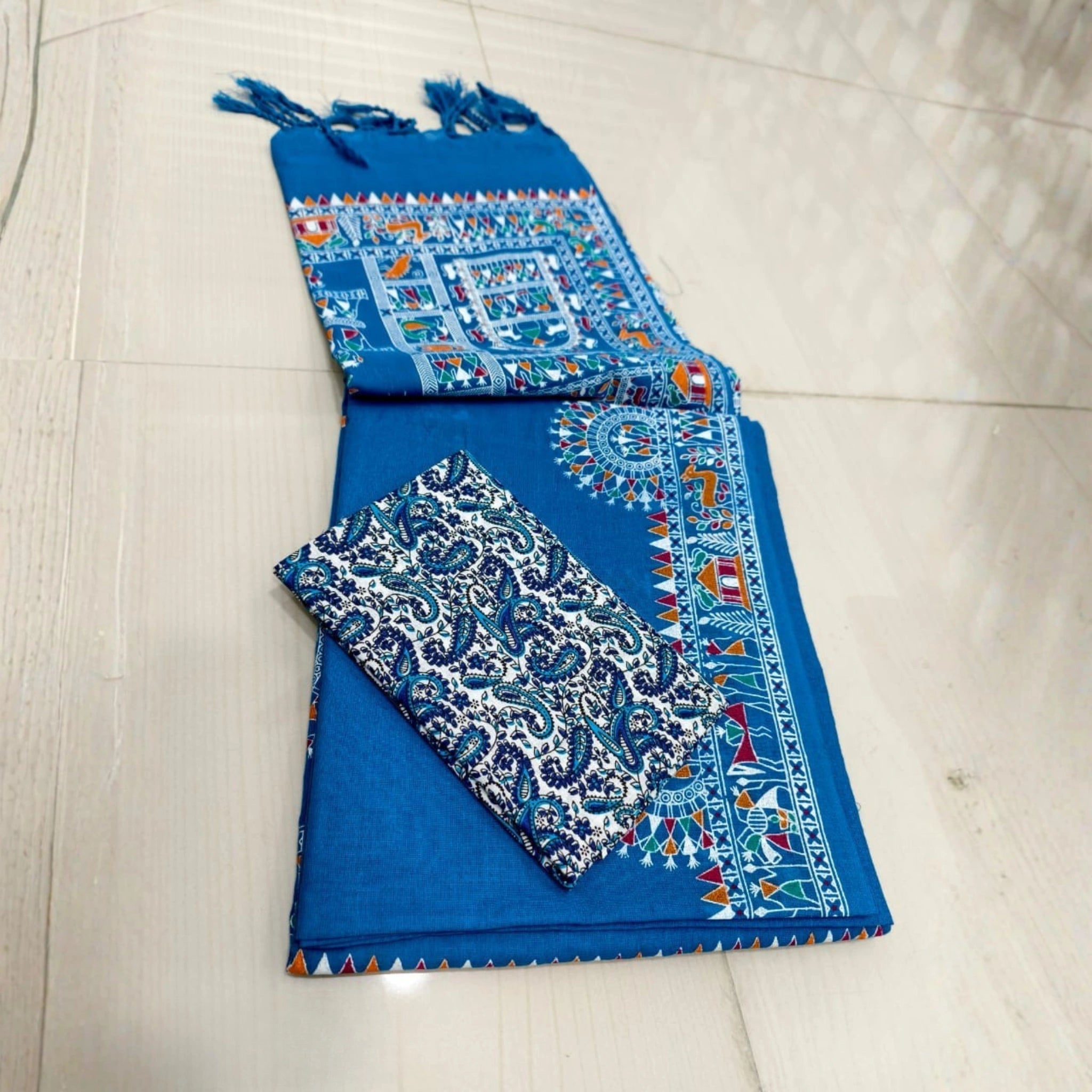 Madhubani Grace Khadi Cotton Saree