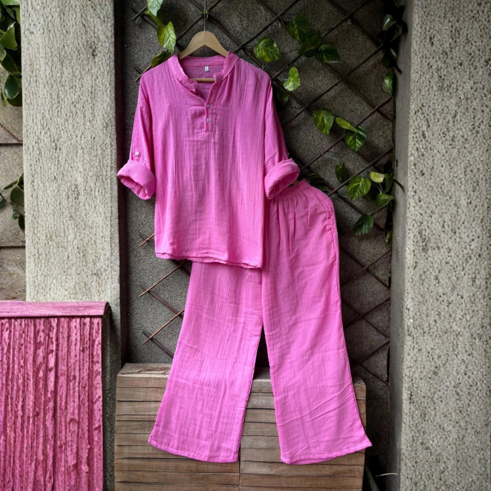 Hot Selling Chinese Collar Co-Ord Set