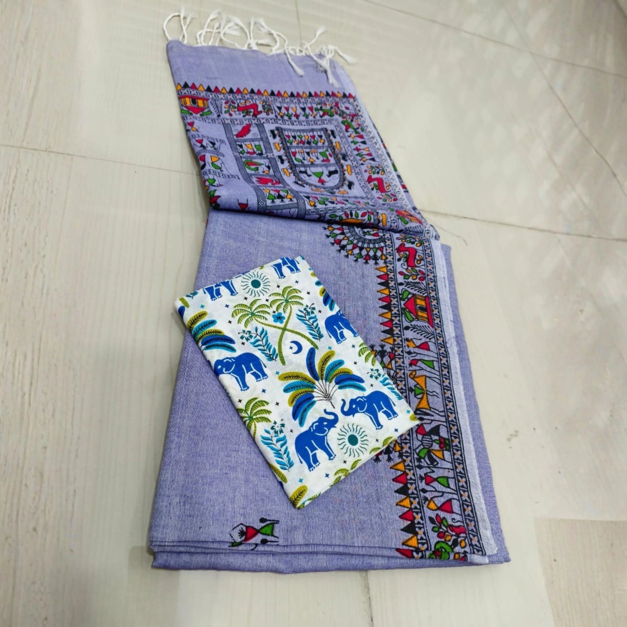 Madhubani Grace Khadi Cotton Saree