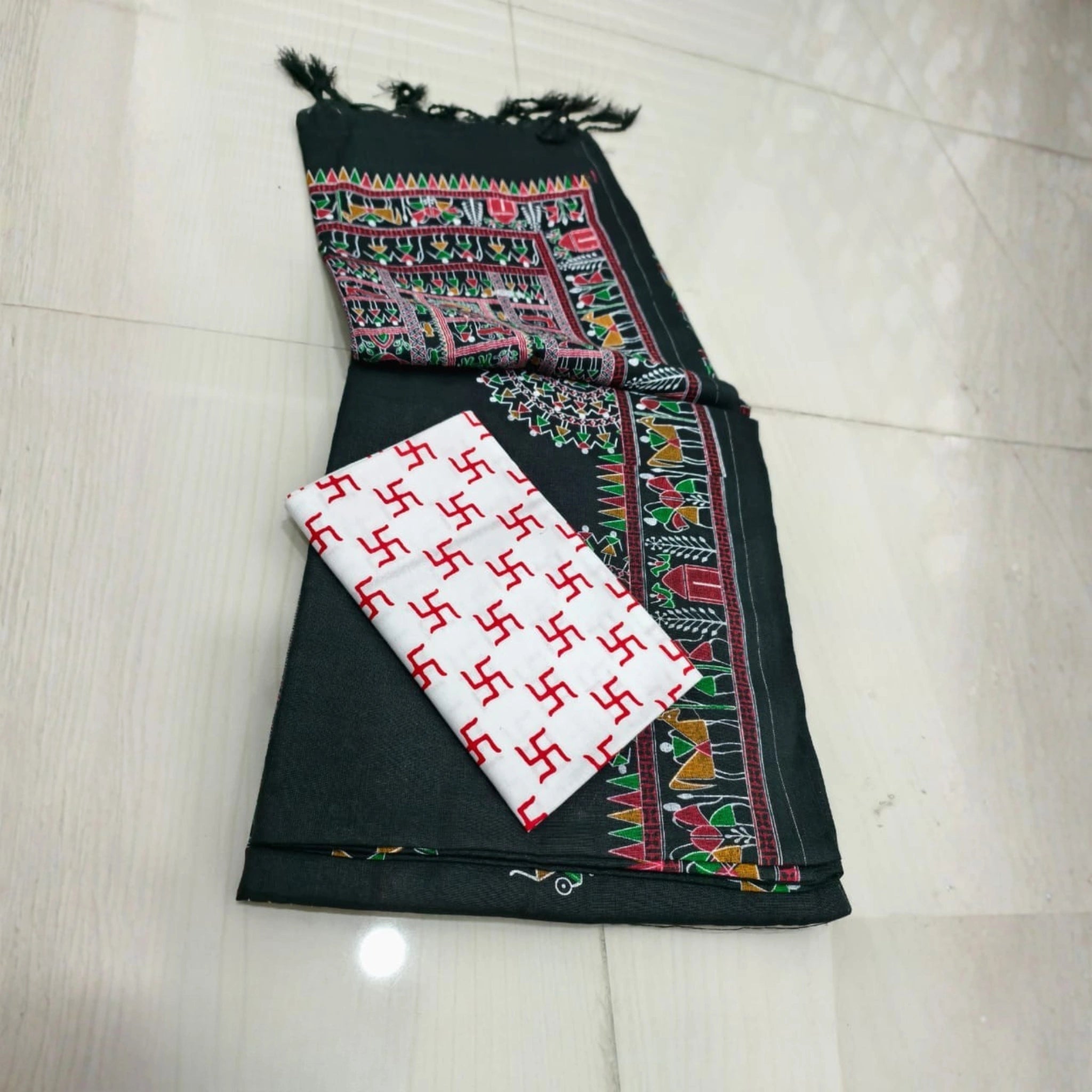 Madhubani Grace Khadi Cotton Saree