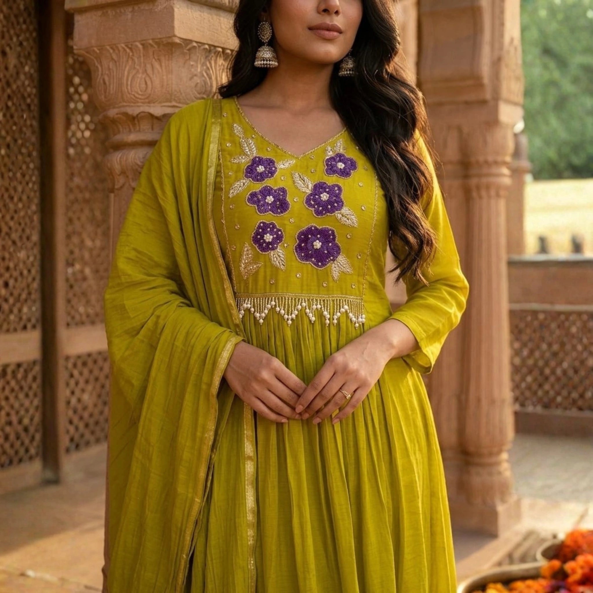 Premium Silk Embroidered Suit Set with Designer Dupatta