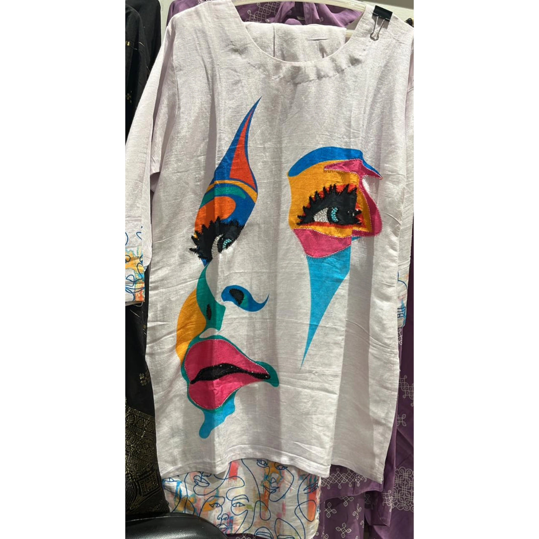 Abstract Face Art Rayon Co-ord Set