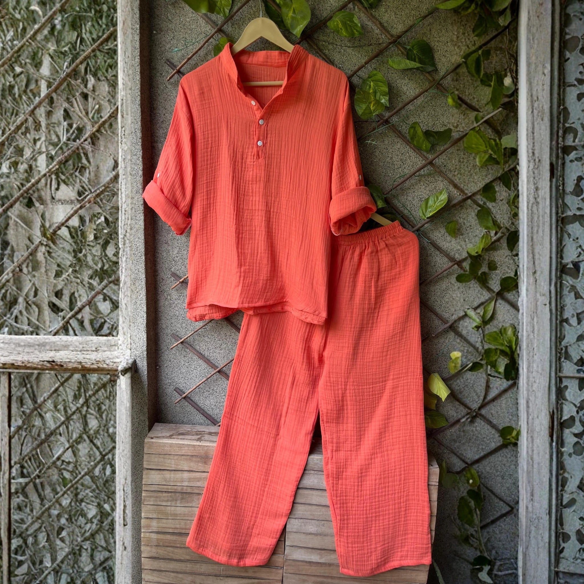 Hot Selling Chinese Collar Co-Ord Set