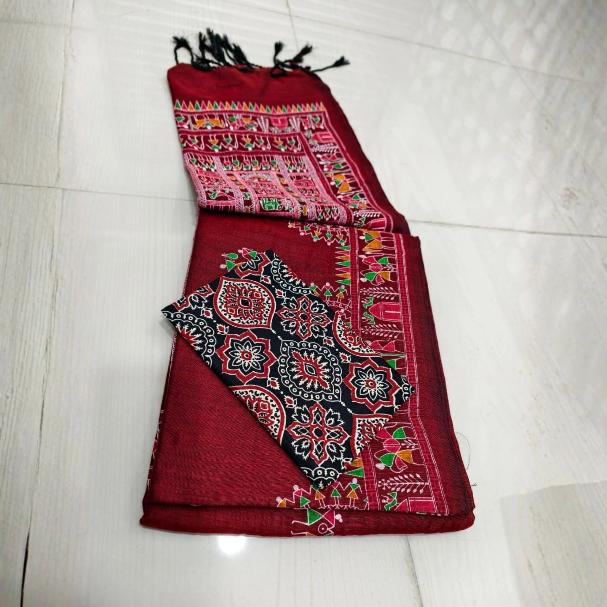 Madhubani Grace Khadi Cotton Saree