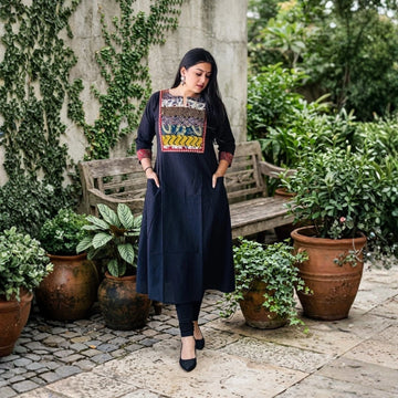Heritage Ajrakh Patchwork Pocket Kurti