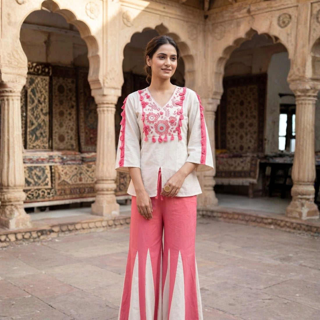 Blush Bloom Cotton Flex Co-Ord Set