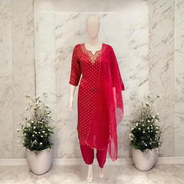 Elegant Pink Georgette Party Wear