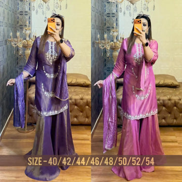 KK Designer Zardosi Dabka Divider Pant Outfit