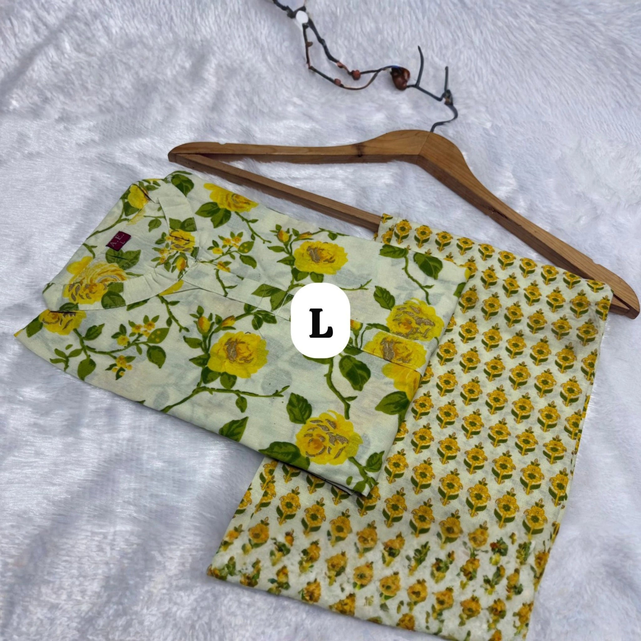 Pure Camric Cotton Kurti Pant Set