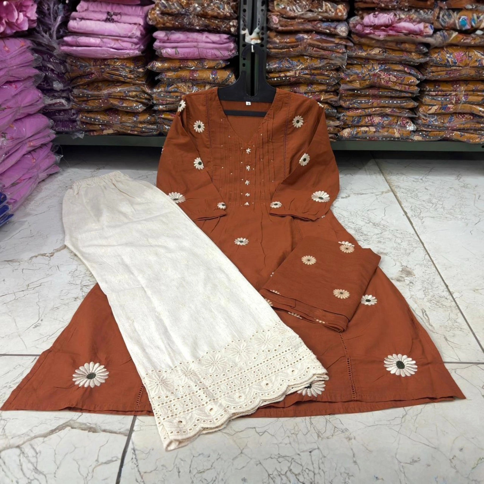 Floral Grace Kurti Pant & Dupatta Set