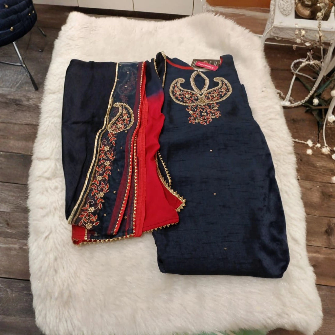 Elegant Dola Silk Kurti Set with Dupatta