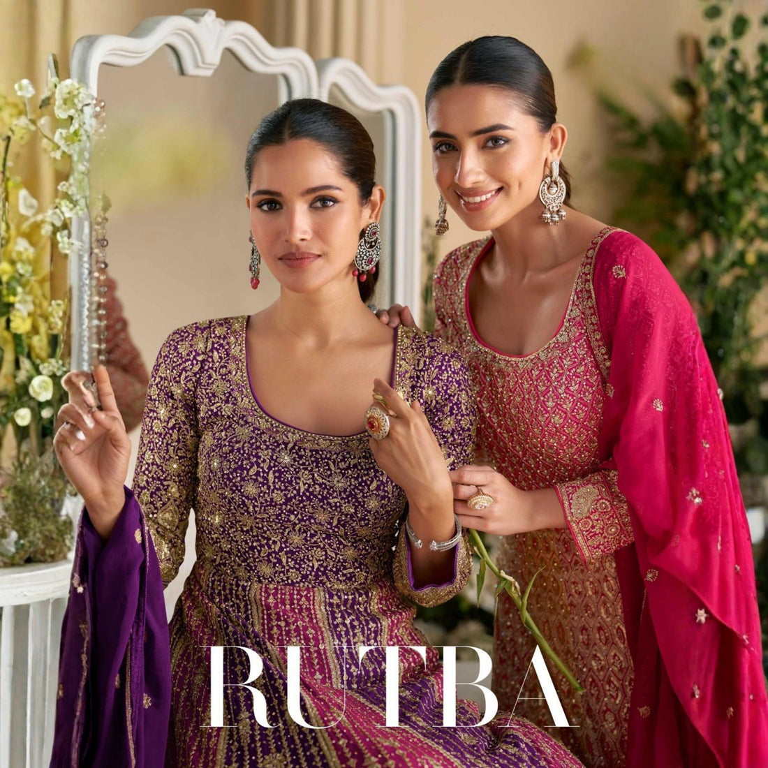 Sayuri Designer Rutba Premium Embroidered Georgette Gown with Dupatta