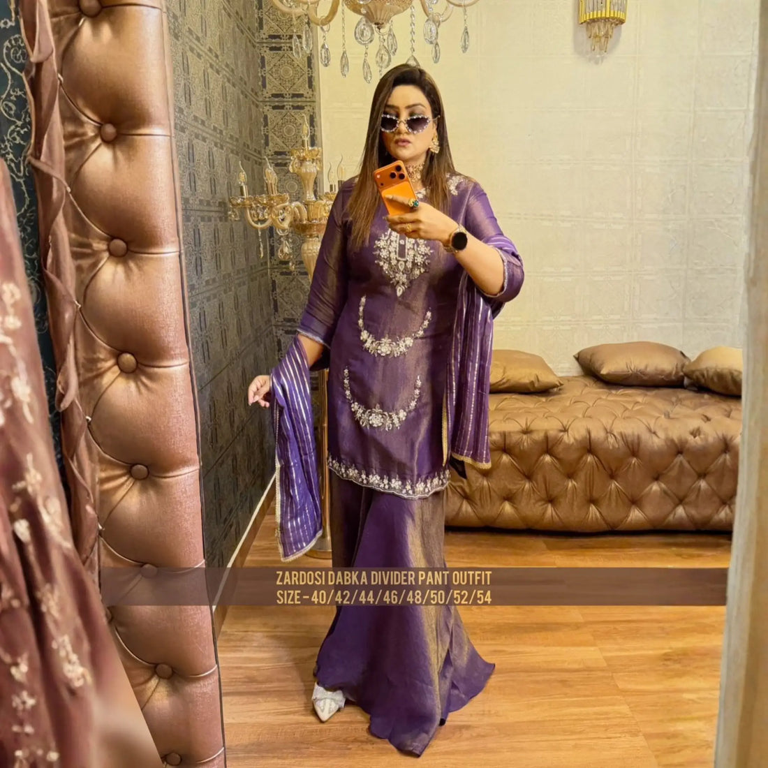 KK Designer Zardosi Dabka Divider Pant Outfit