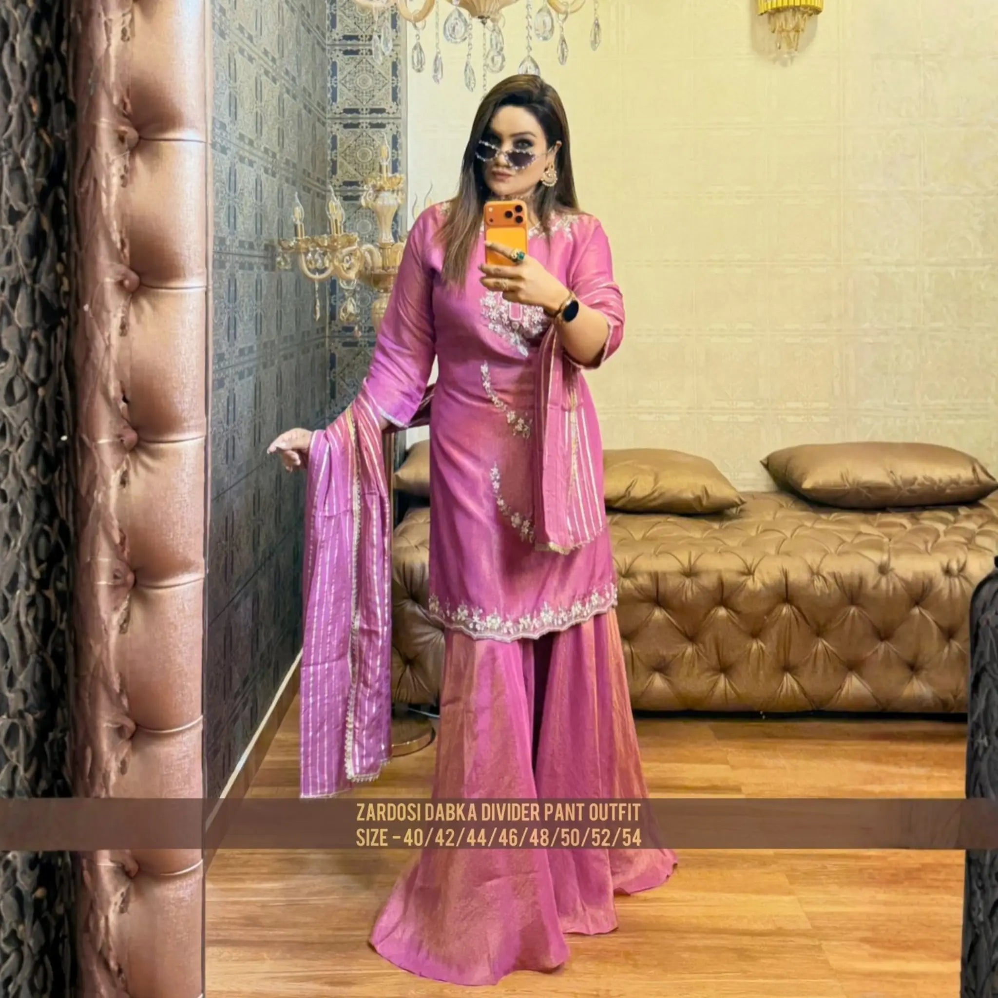 KK Designer Zardosi Dabka Divider Pant Outfit