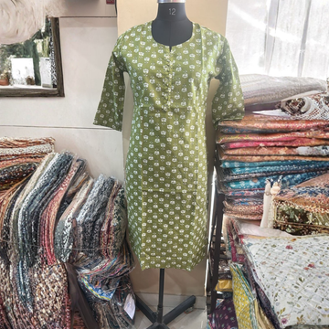 Cotton Printed Straight Kurti