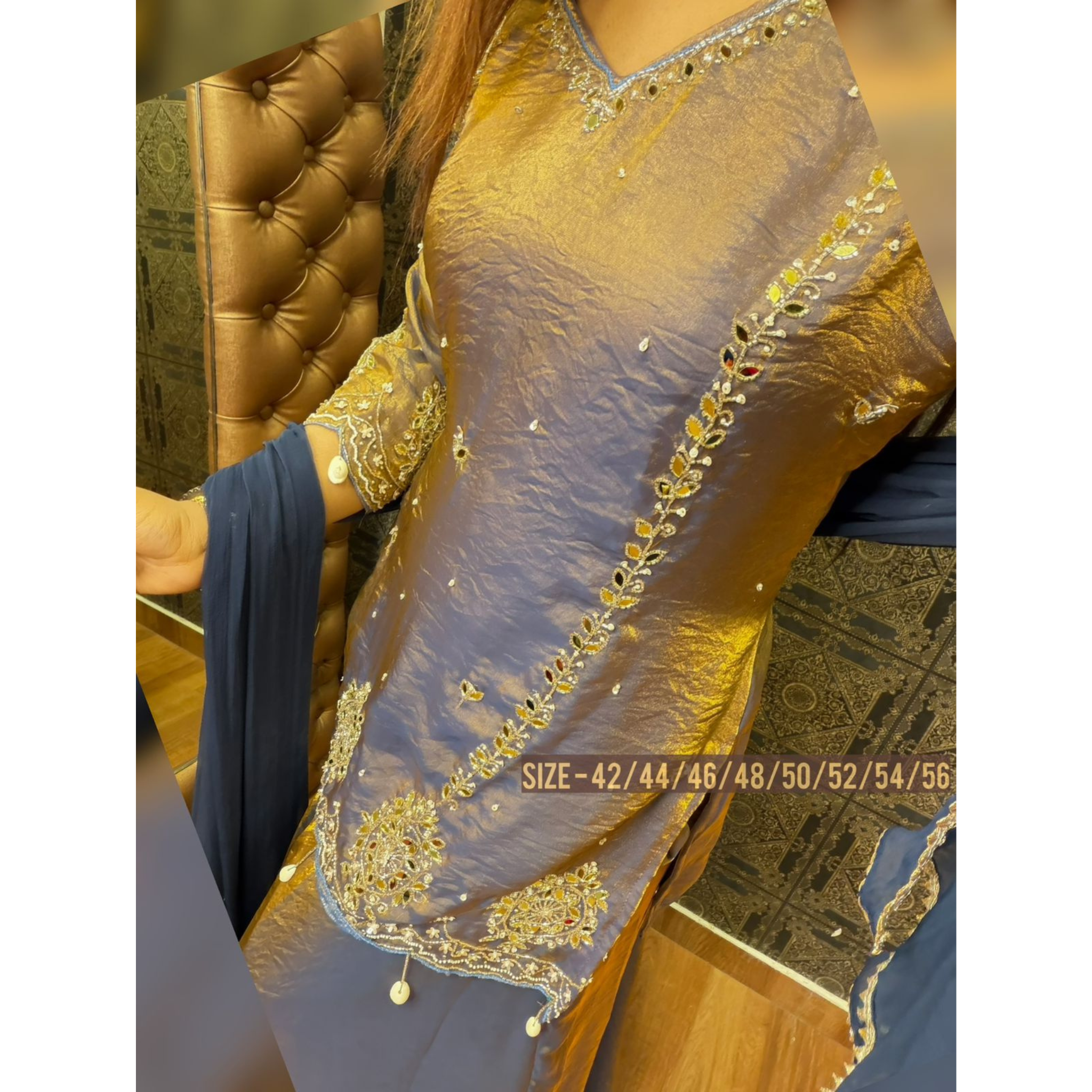 Madhubala Vintage Mirror Work Lehenga Set with Dupatta