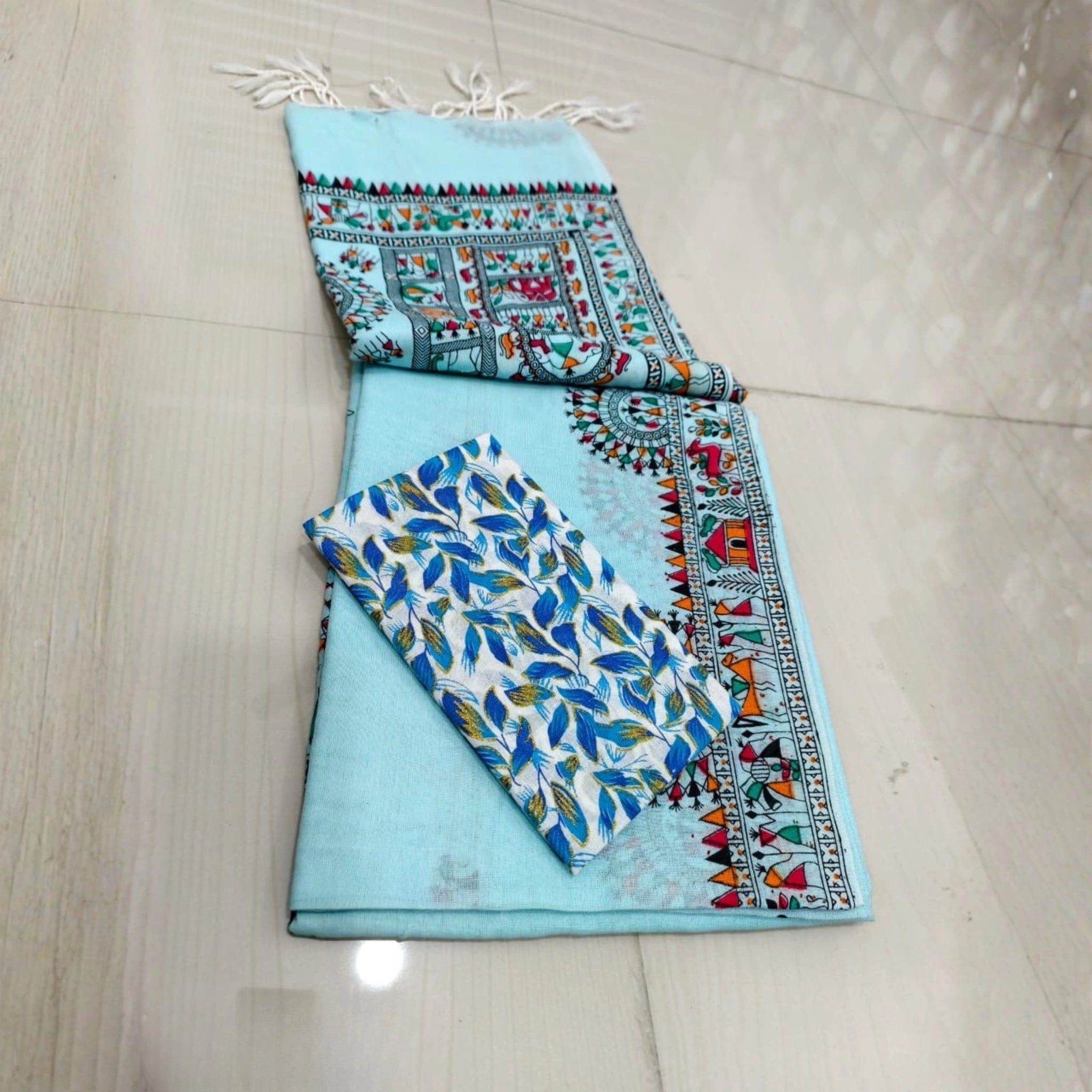 Madhubani Grace Khadi Cotton Saree