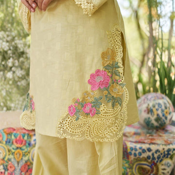 Elegant Cotton Kurta Pant Set with Dupatta