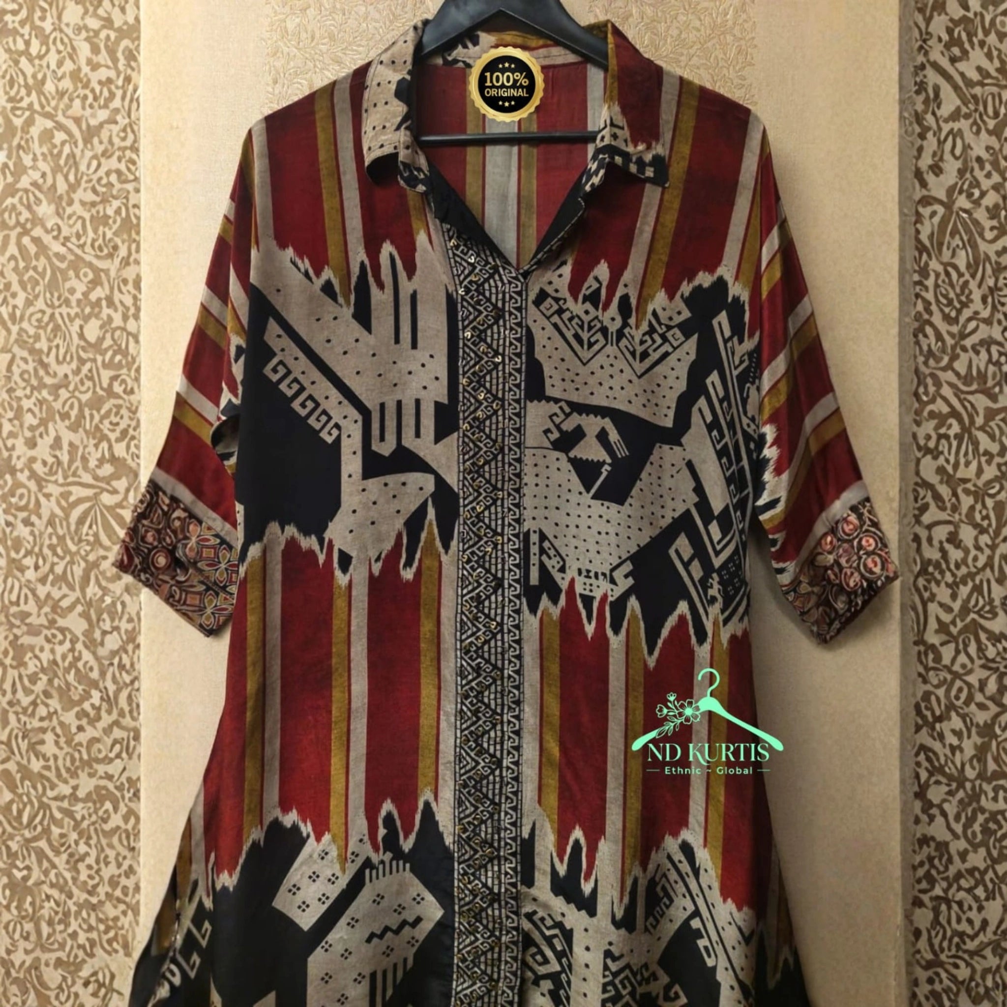 Designer Indo-Western Natural Crepe Co-Ord Set