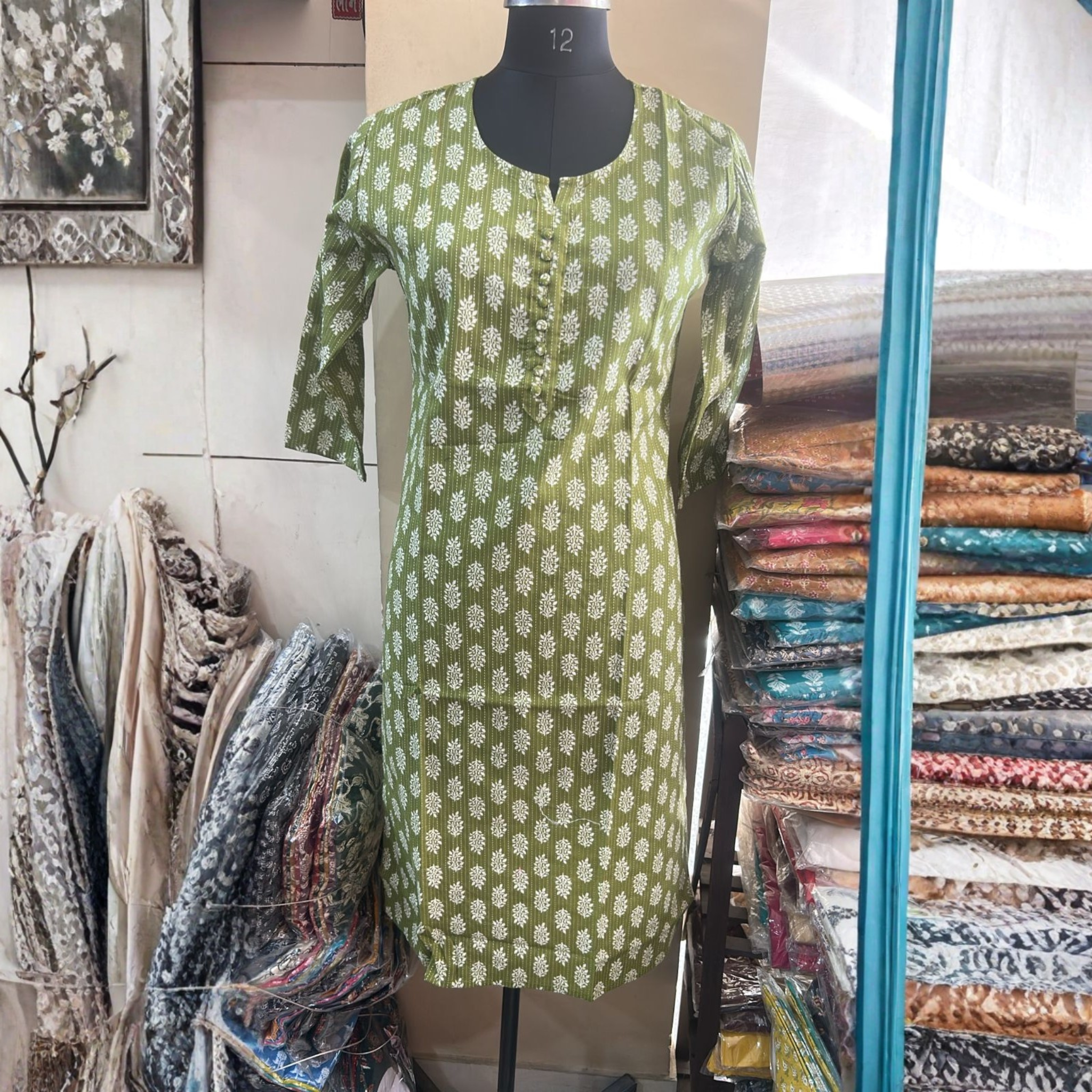 Cotton Printed Straight Kurti