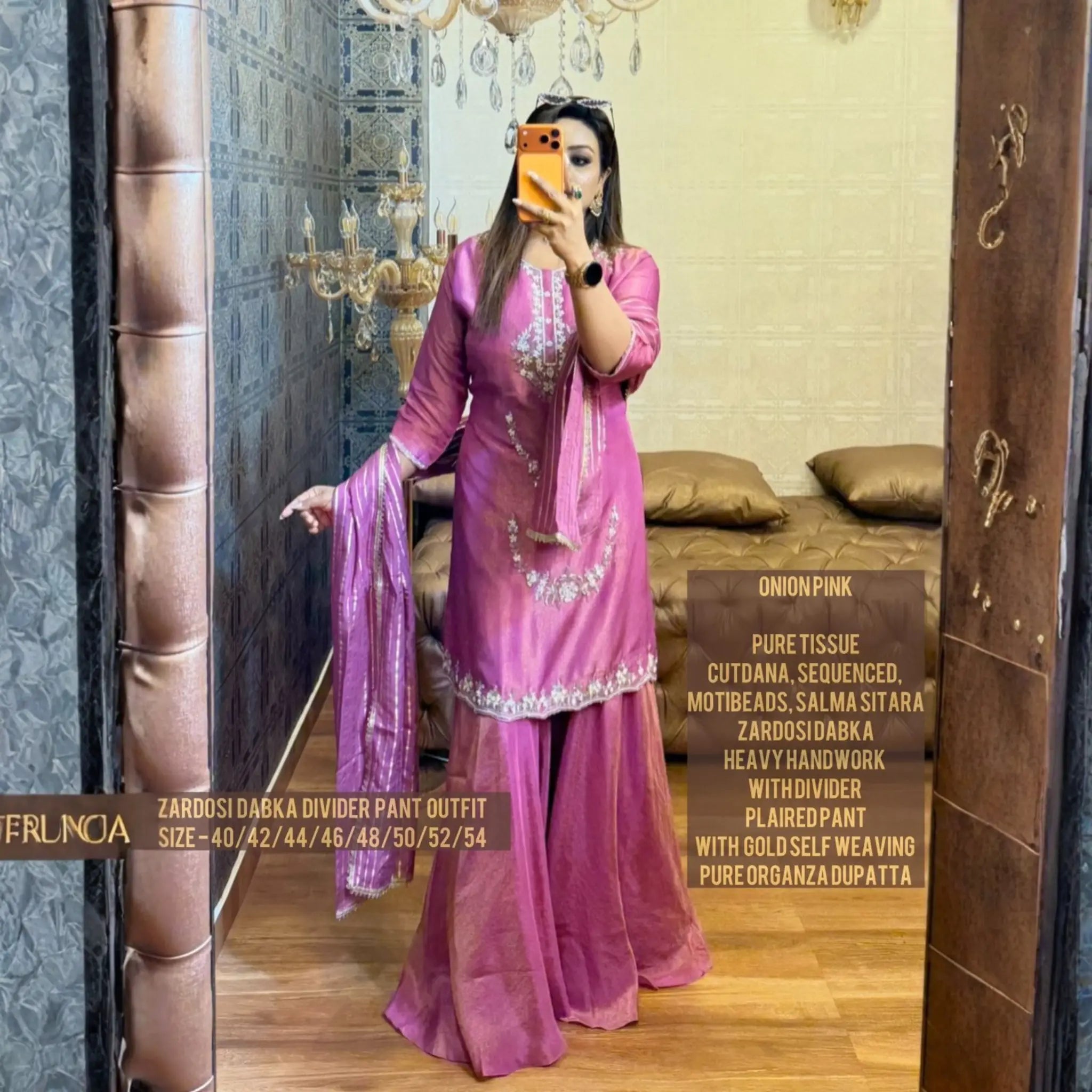 KK Designer Zardosi Dabka Divider Pant Outfit