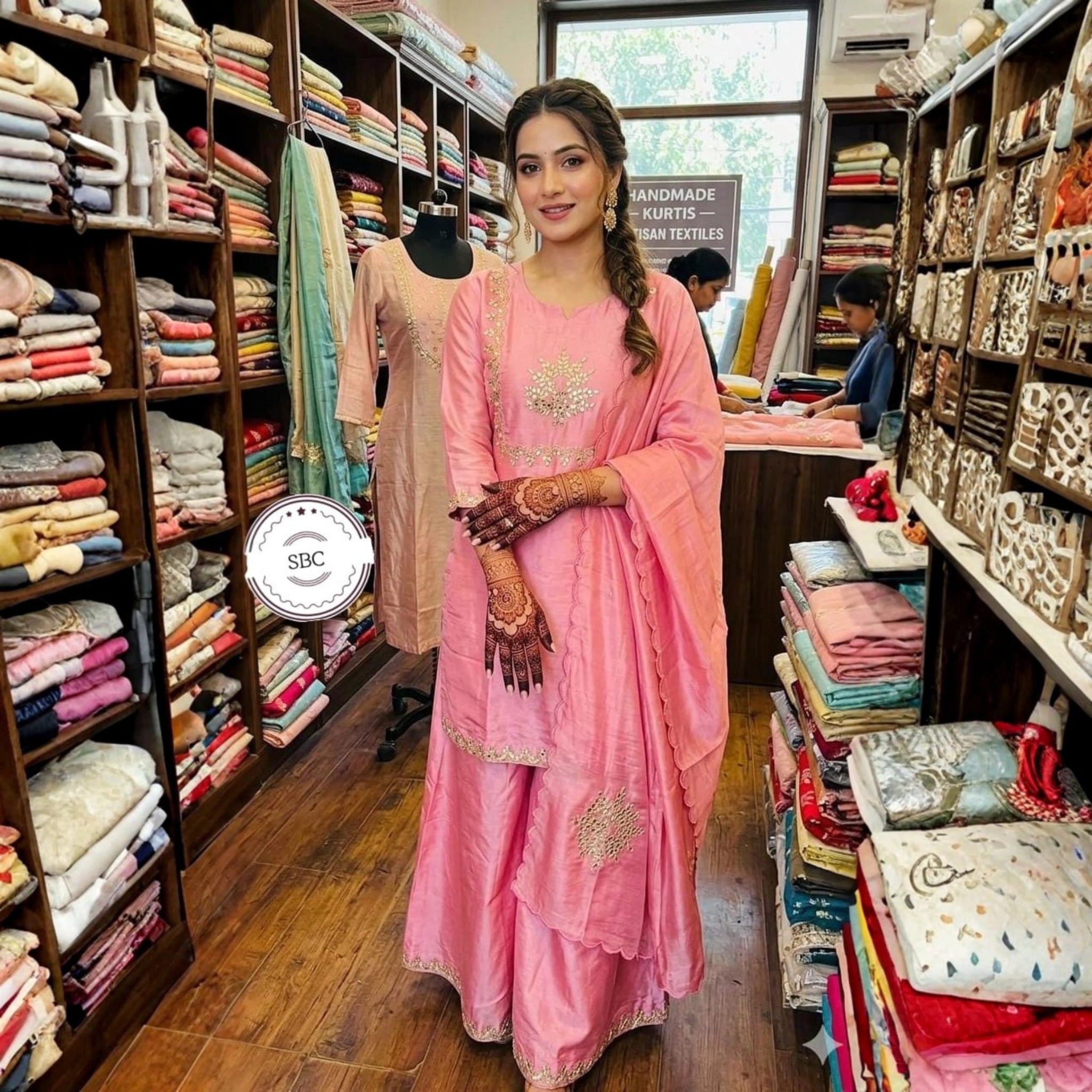 Pure Tissue Heavy Hand Gota Work Palazzo Set